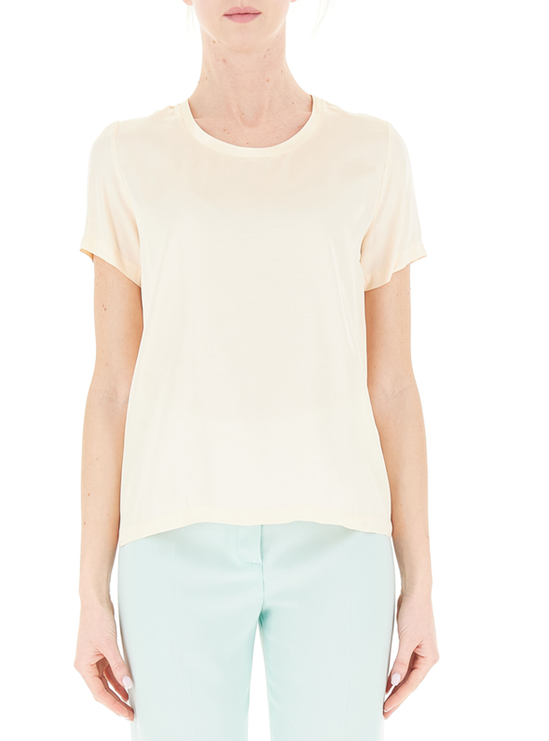 Blusa girocollo viscosa CHAMPAGNE 38