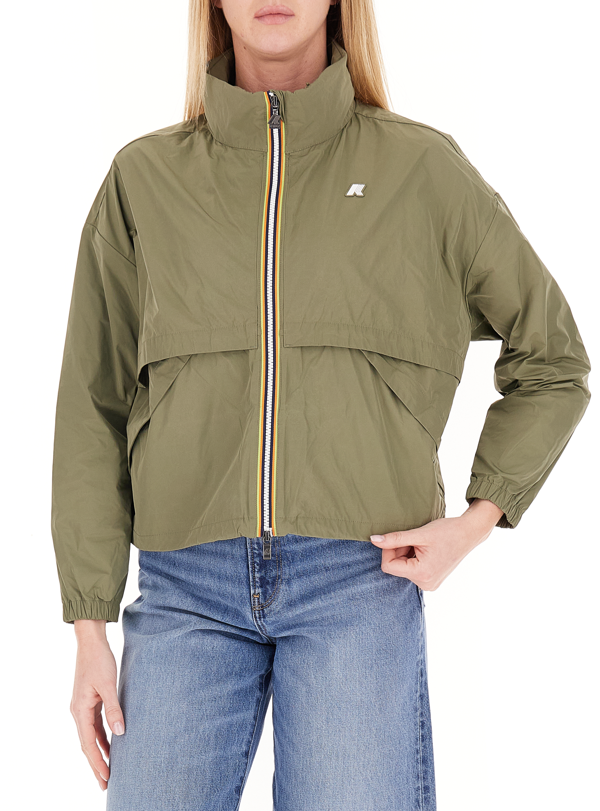 Giacca con zip VERDE OLIVA XS