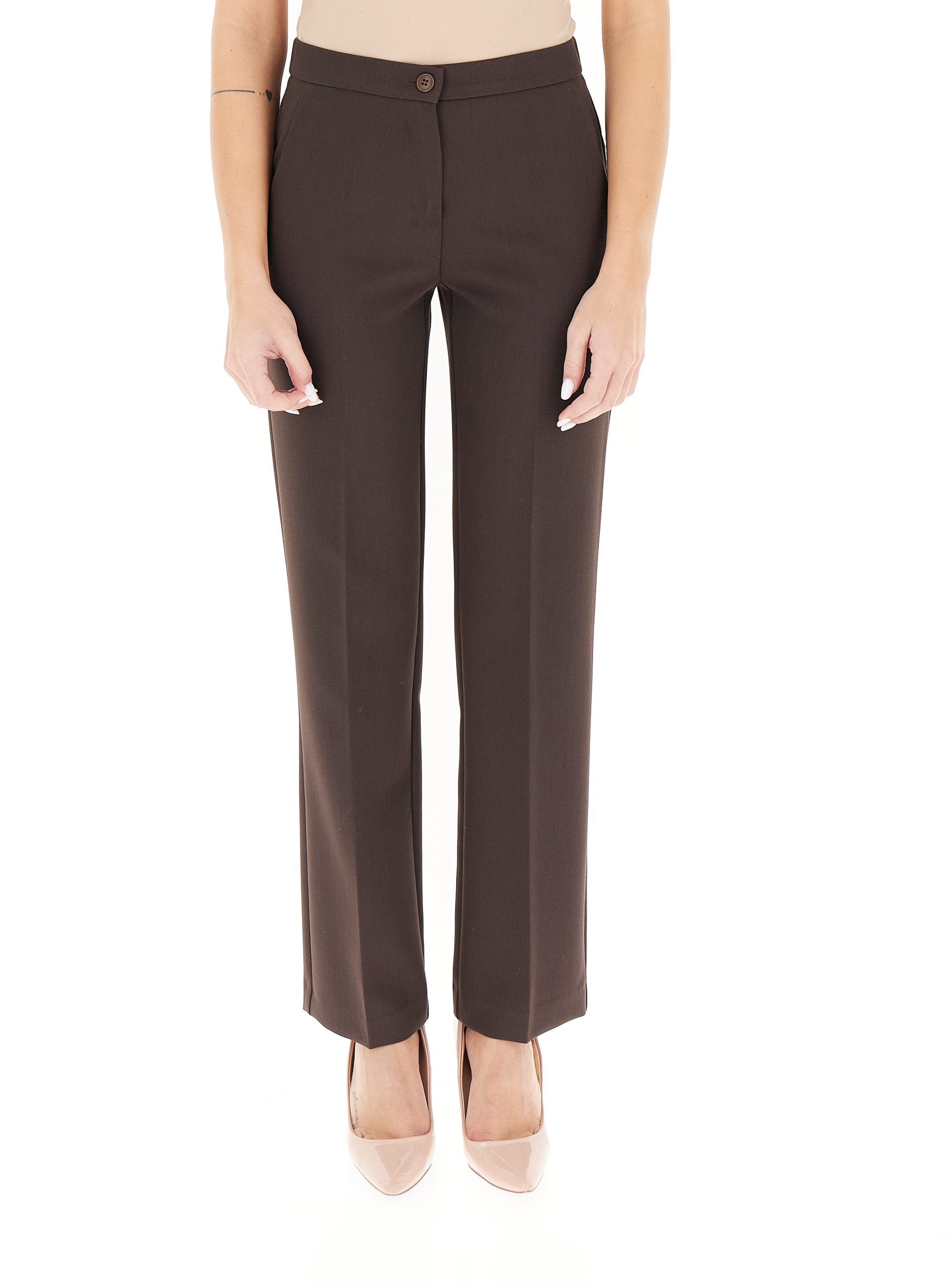 Pantalone misto viscosa MARRONE 52