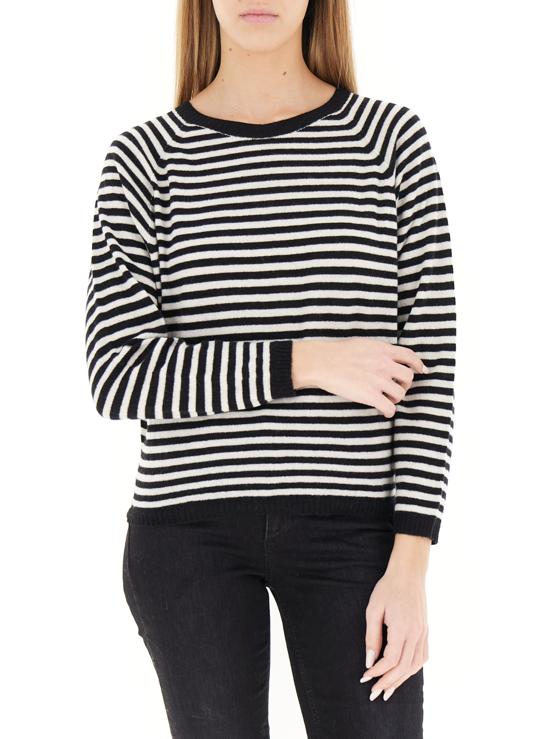 Maglia girocollo righe NERO UNI