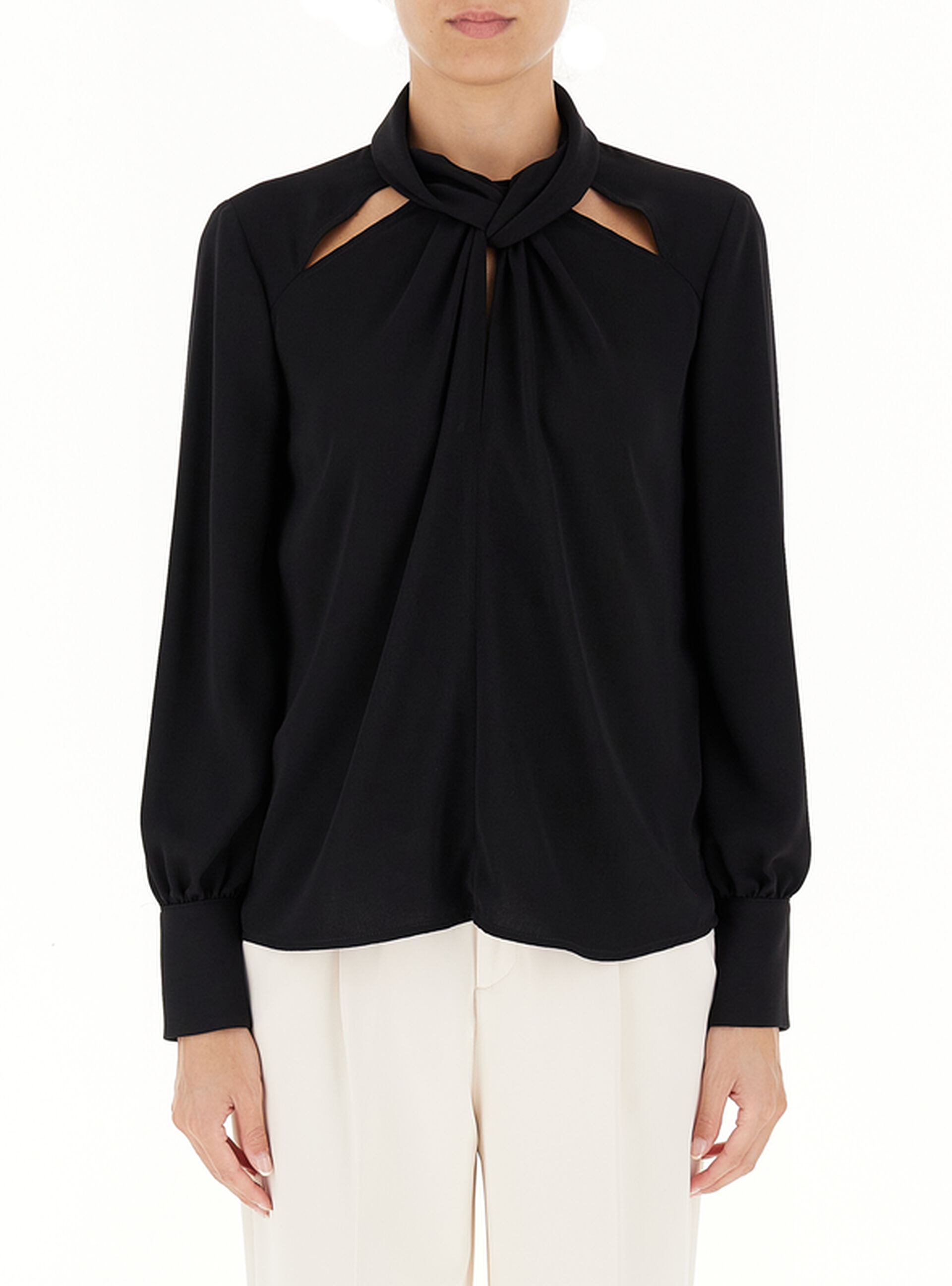 Blusa in crêpe LIU JEANS NERO