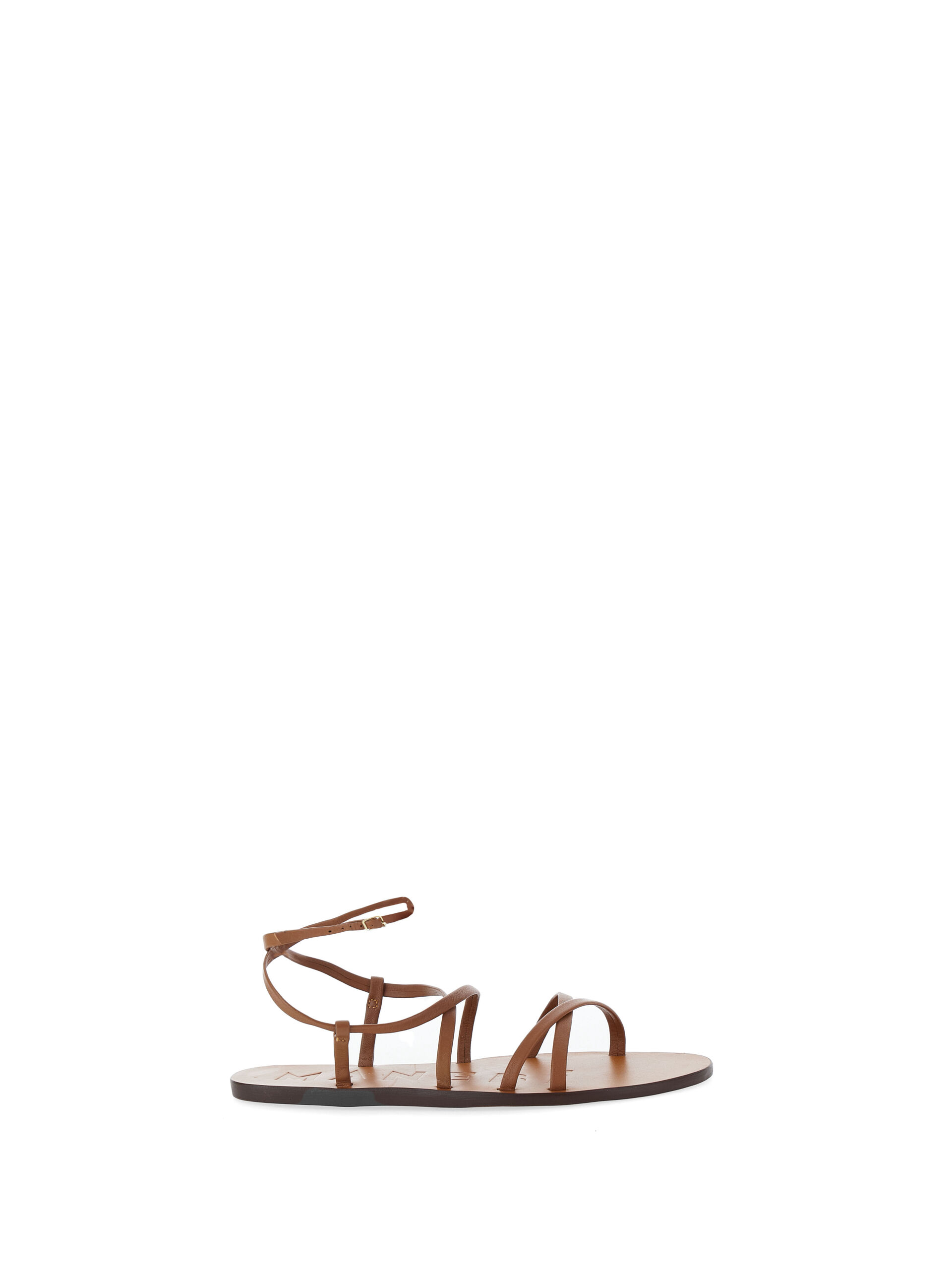 MANEBI' Sandali in pelle MARRONE