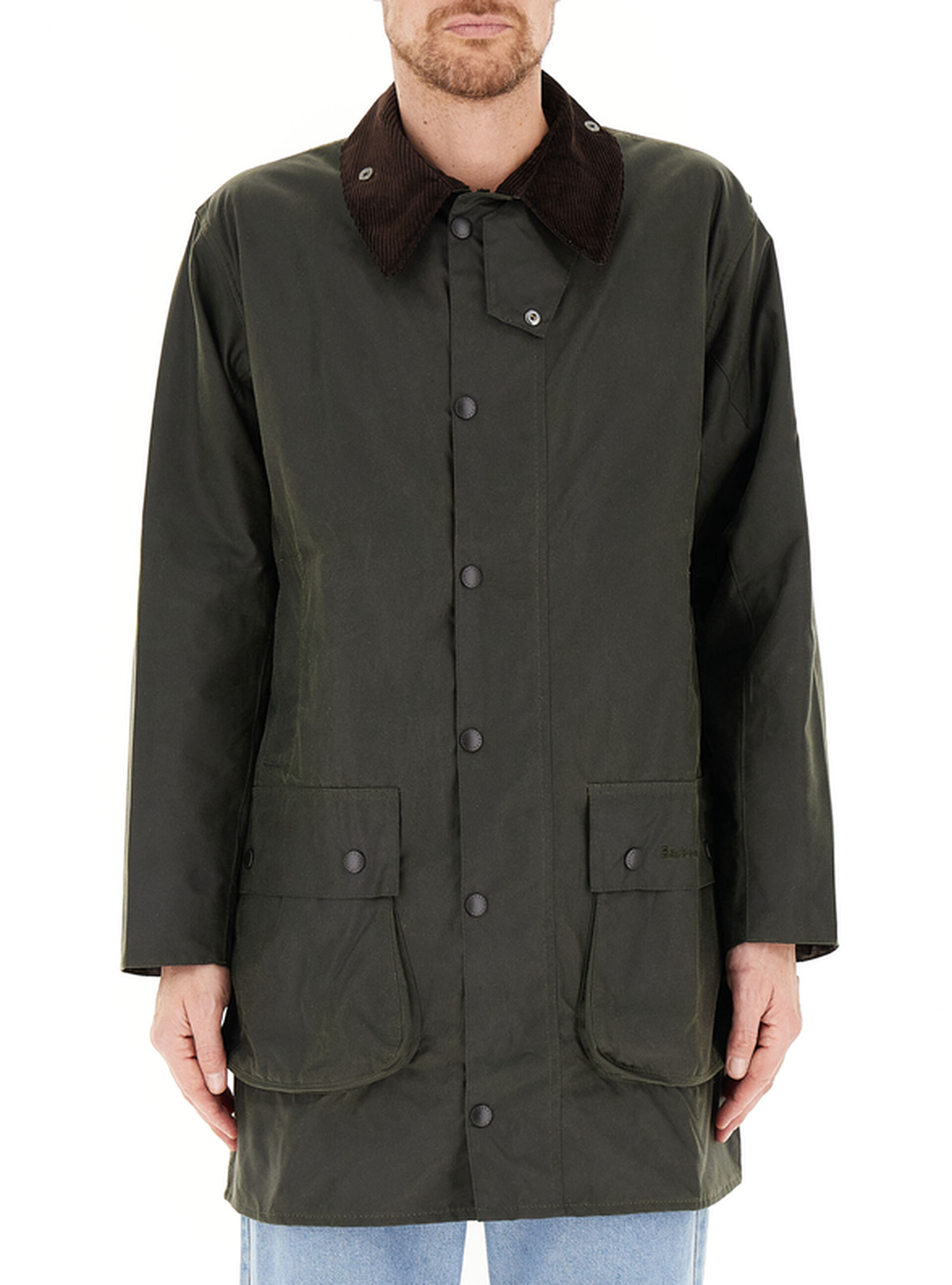 Giacca cotone cerato VERDE BOTTIGLIA 42