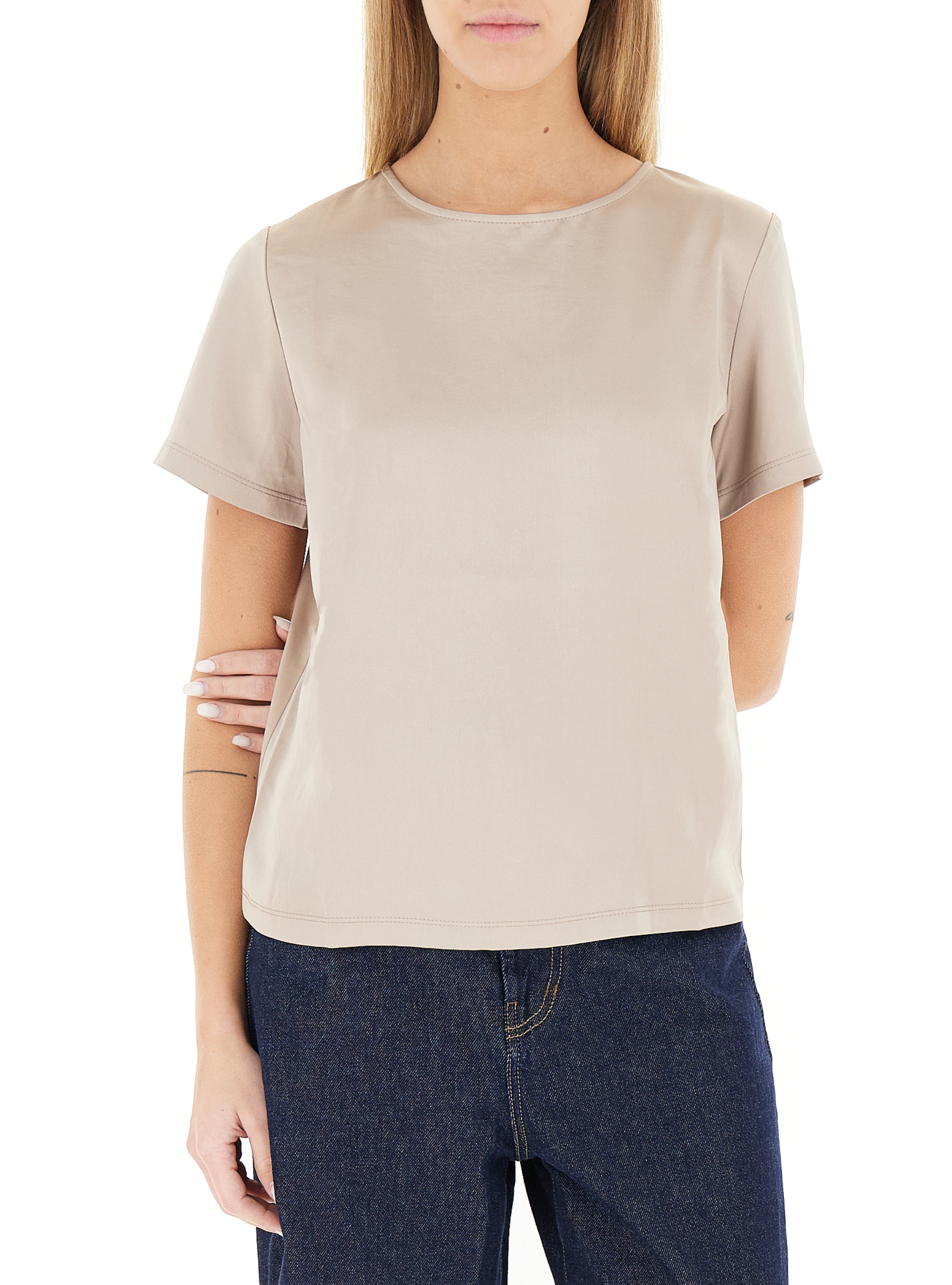 Blusa girocollo BEIGE