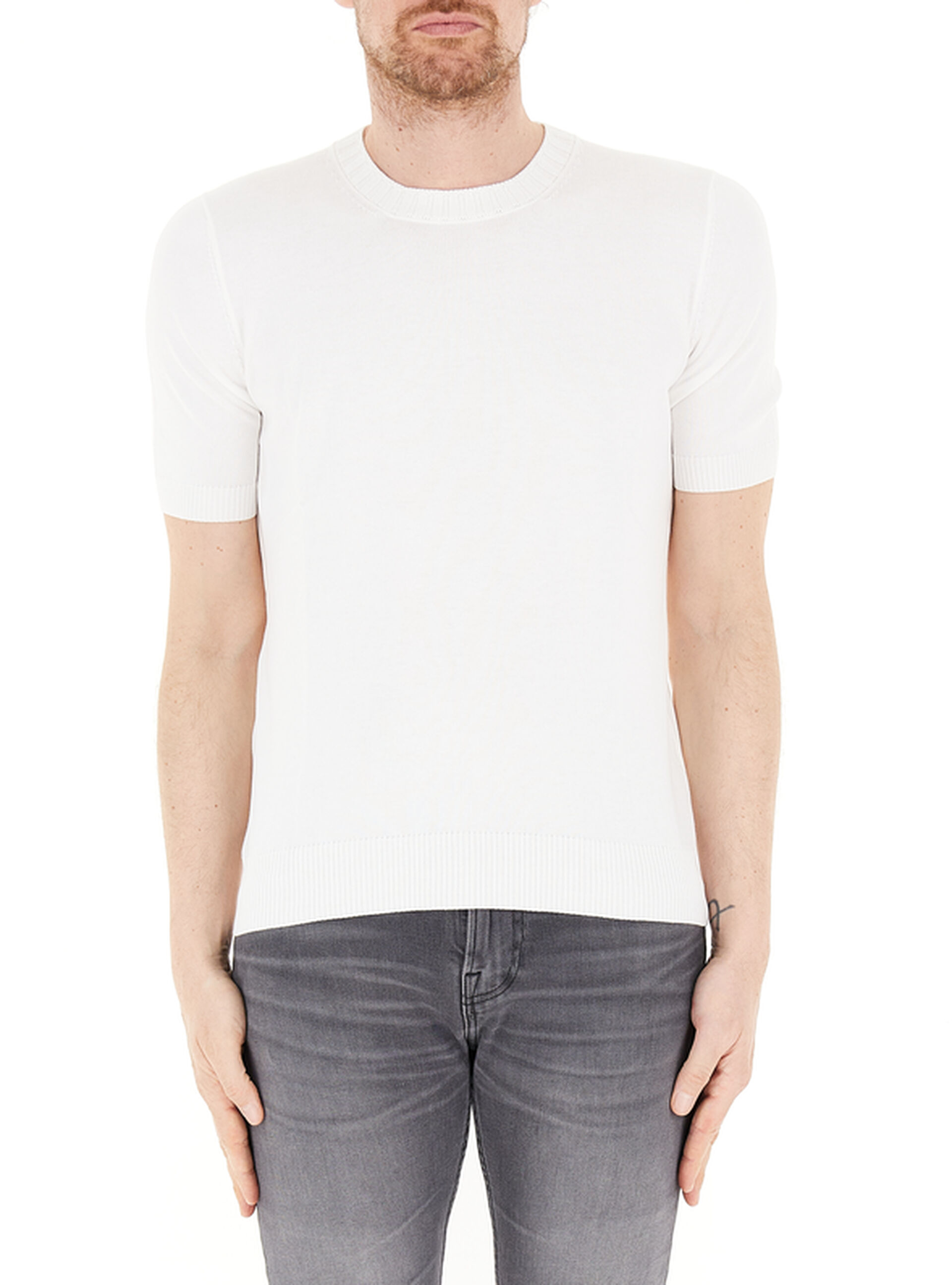 GRAN SASSO Maglia girocollo BIANCO