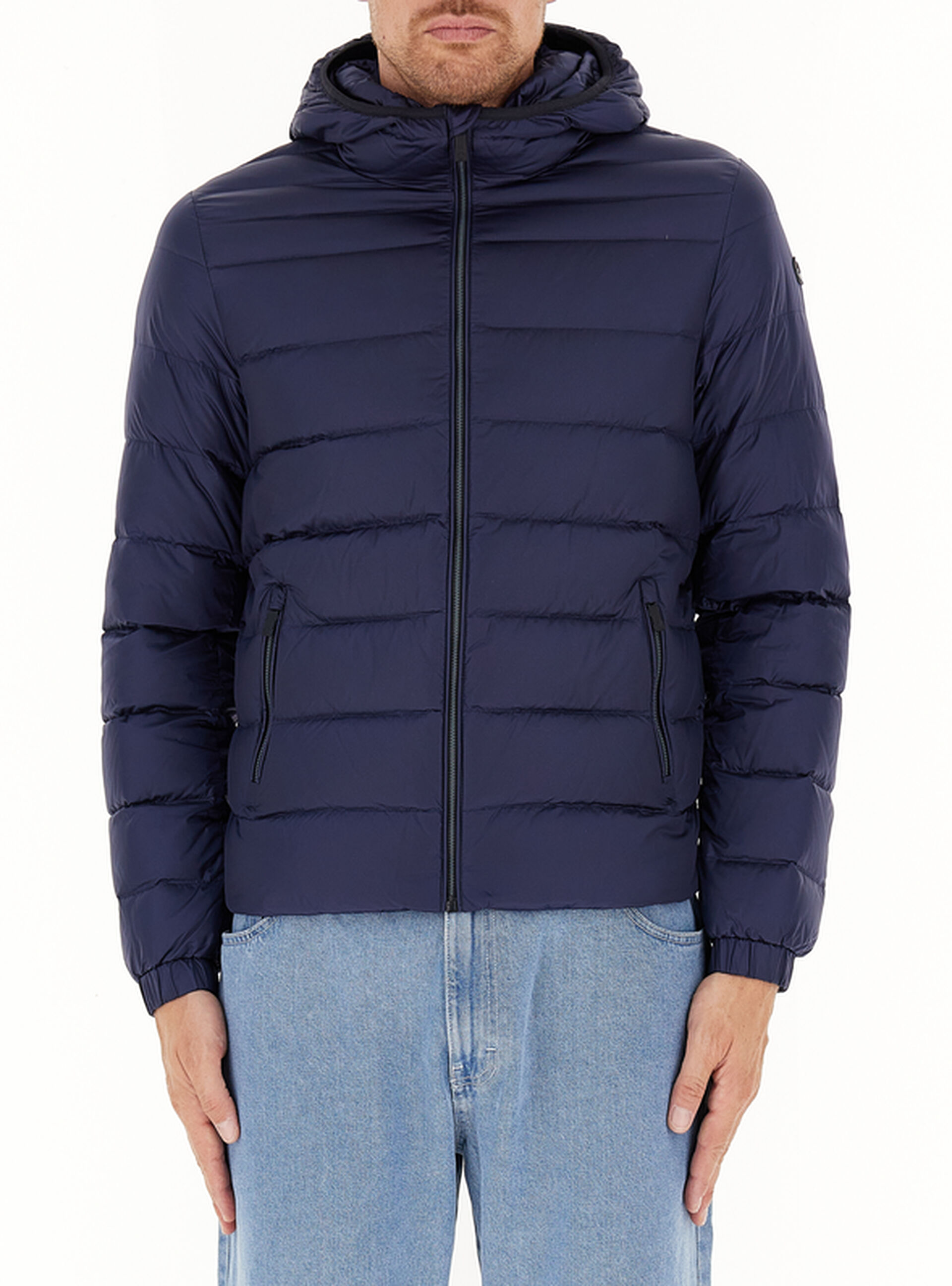 Piumino con cappuccio BLU SCURO 48
