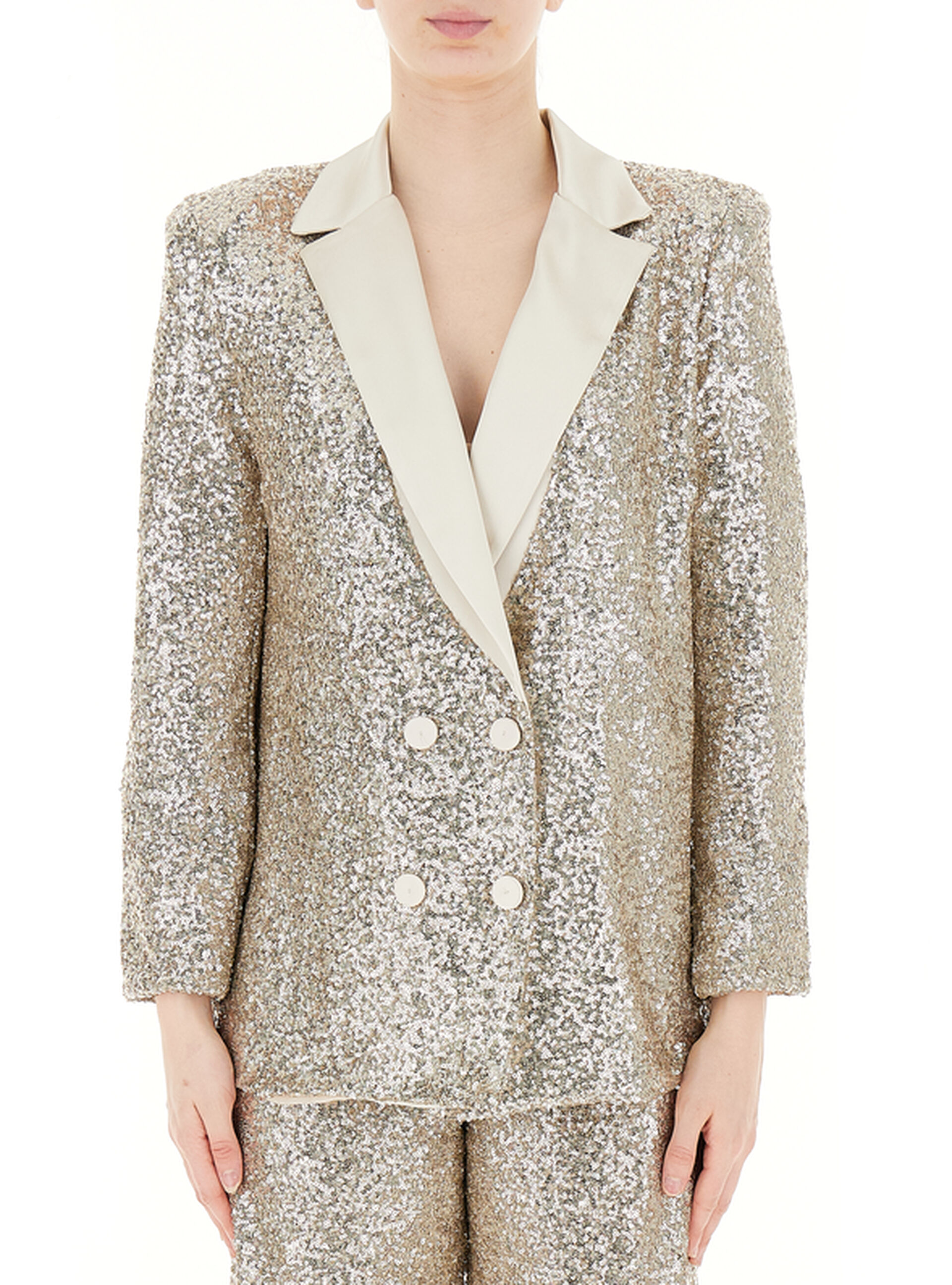 Blazer con paillettes BEIGE