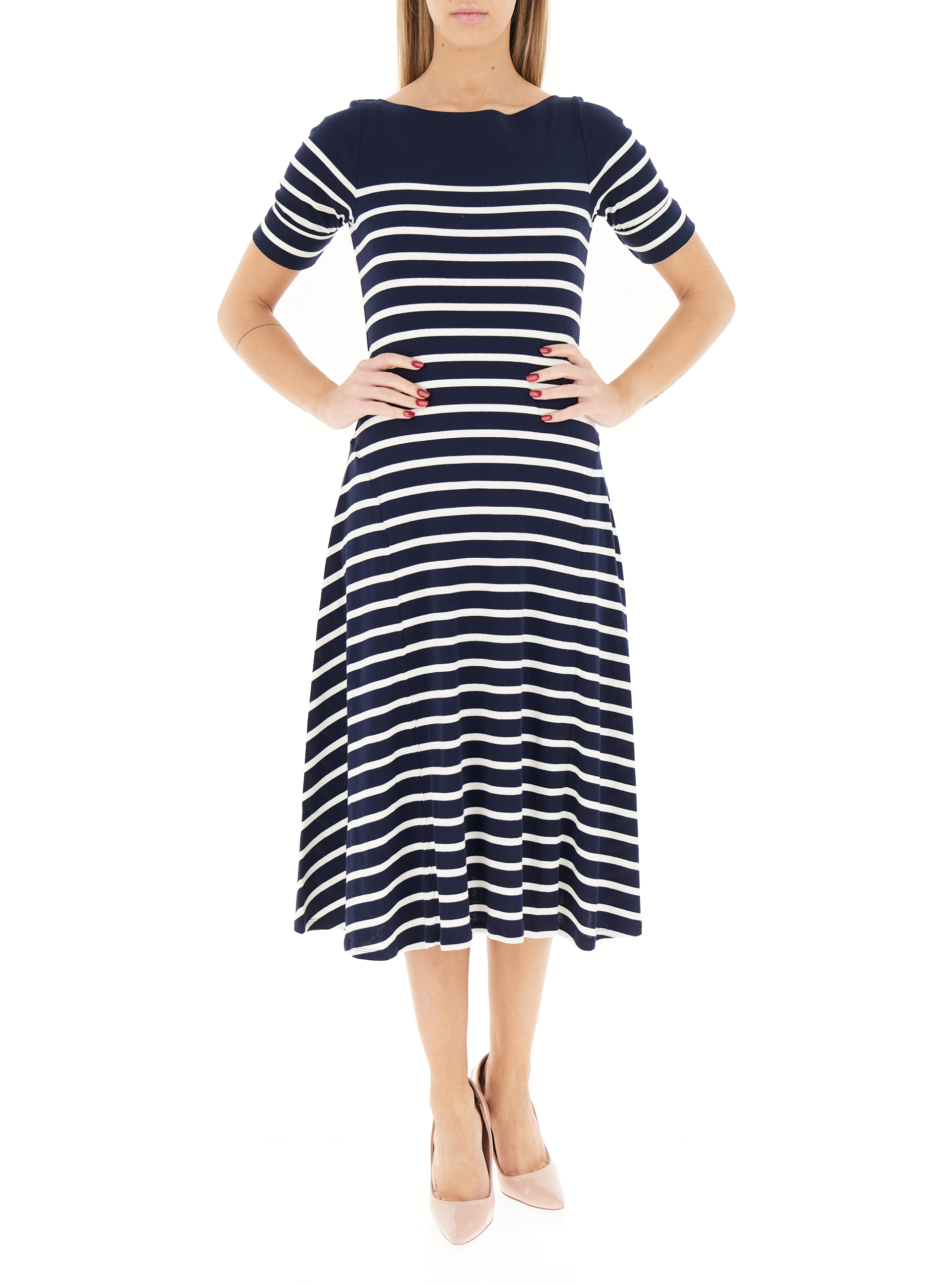 Abito in cotone LAUREN BLU NAVY