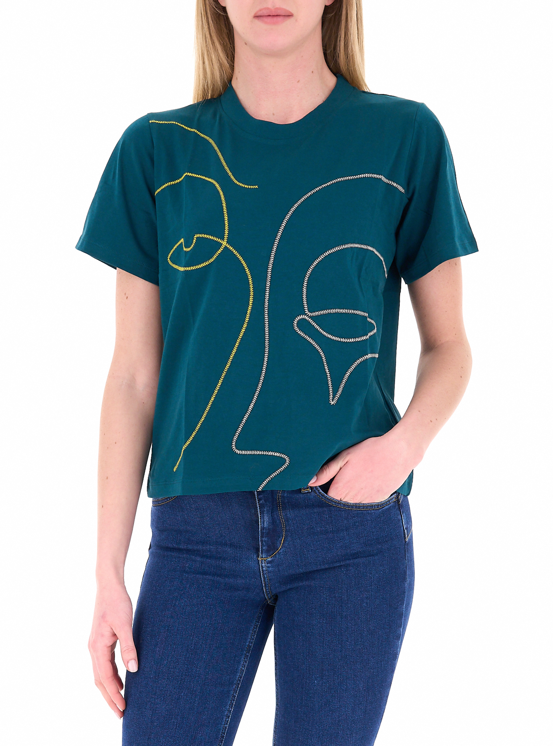 T-shirt in cotone PETROLIO