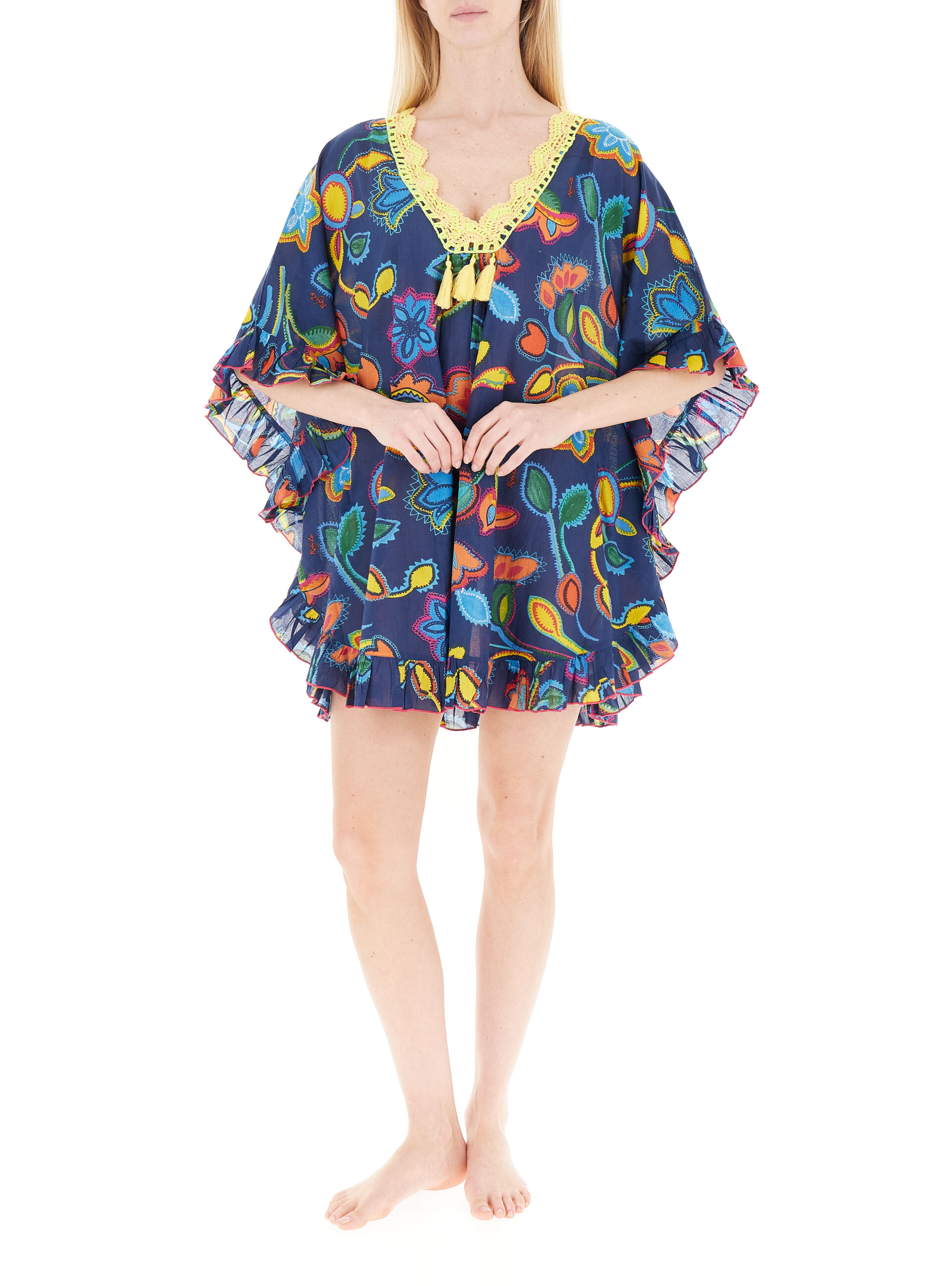 Copricostume caftano ampio BLU SCURO U