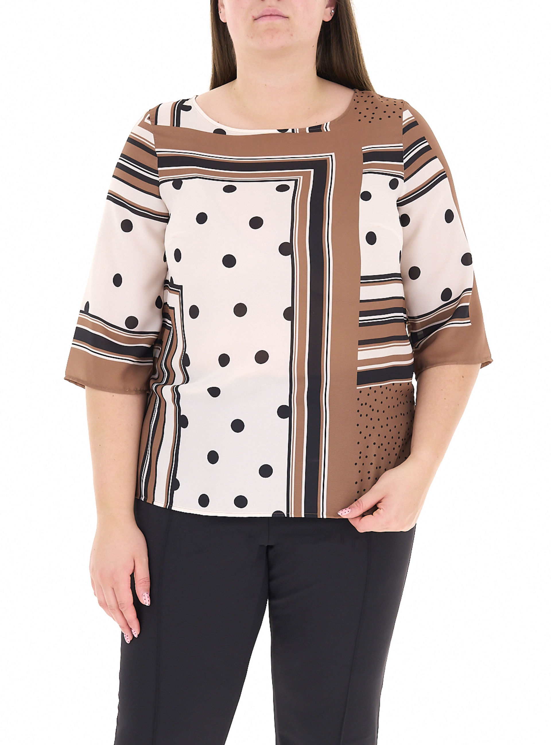 Blusa in fantasia MARRONE 41