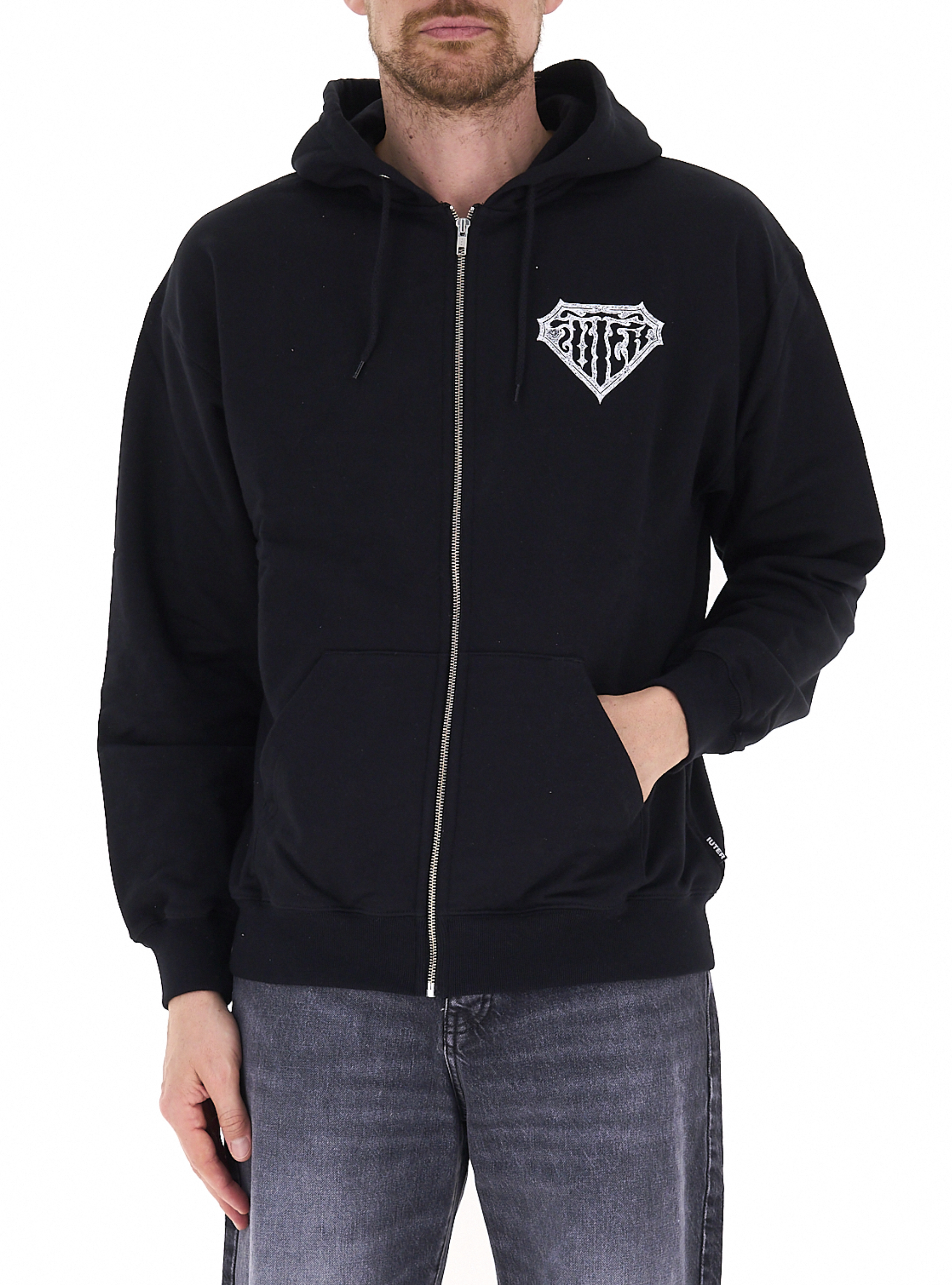 IUTER Felpa con zip NERO