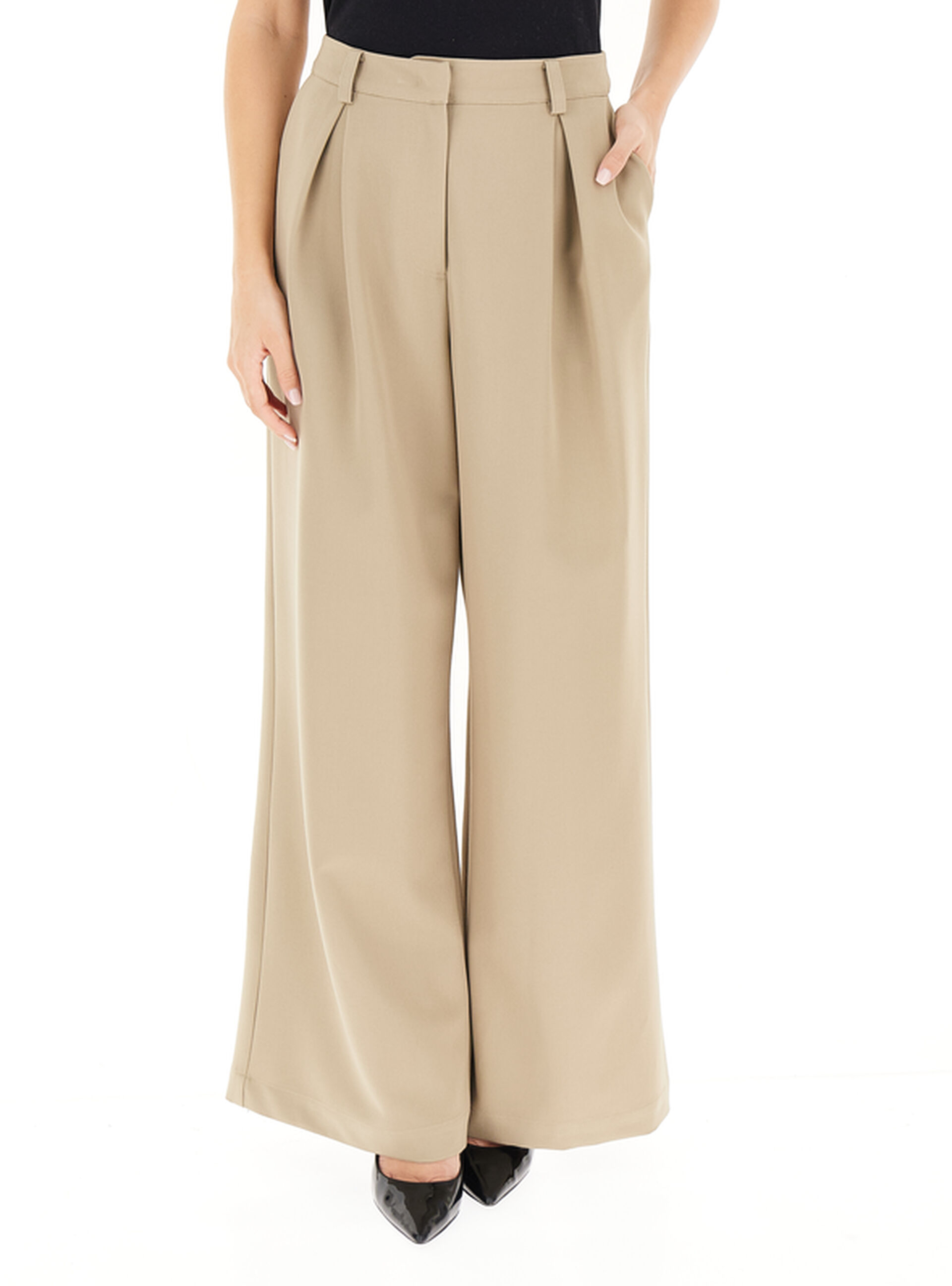 Pantalone con pinces BEIGE