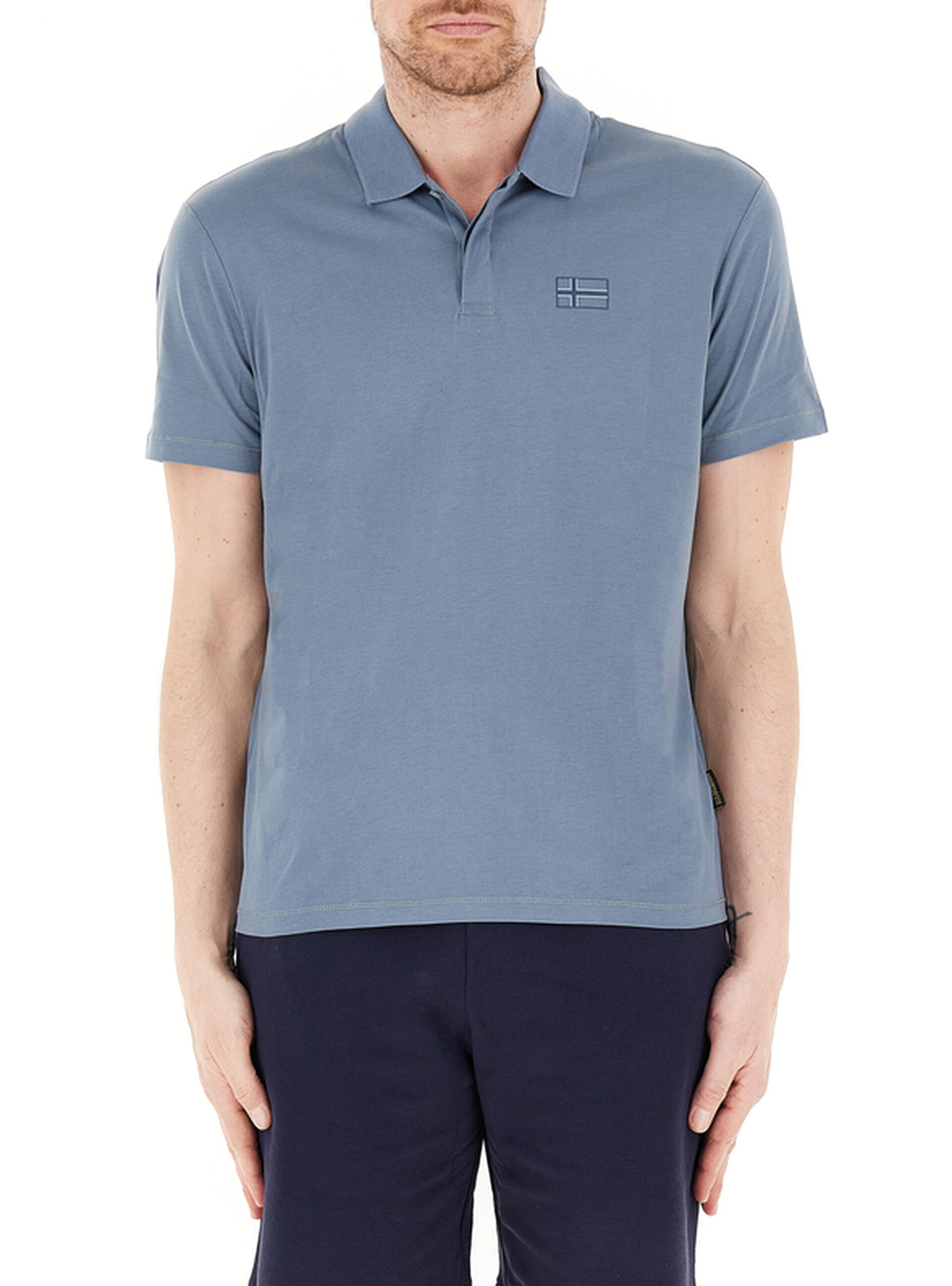 Polo in cotone AZZURRO POLVERE XXL