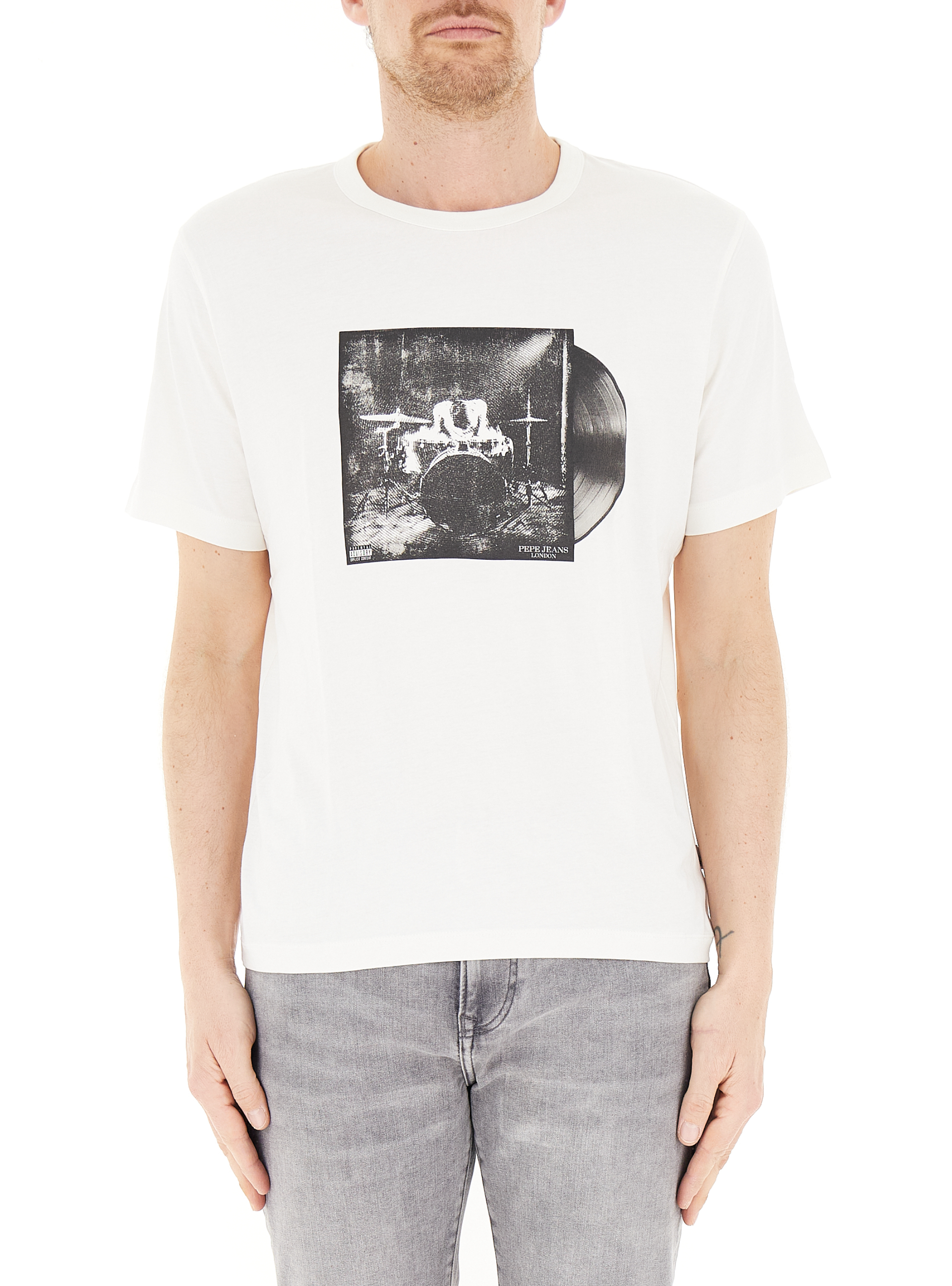 T-shirt girocollo BIANCO S