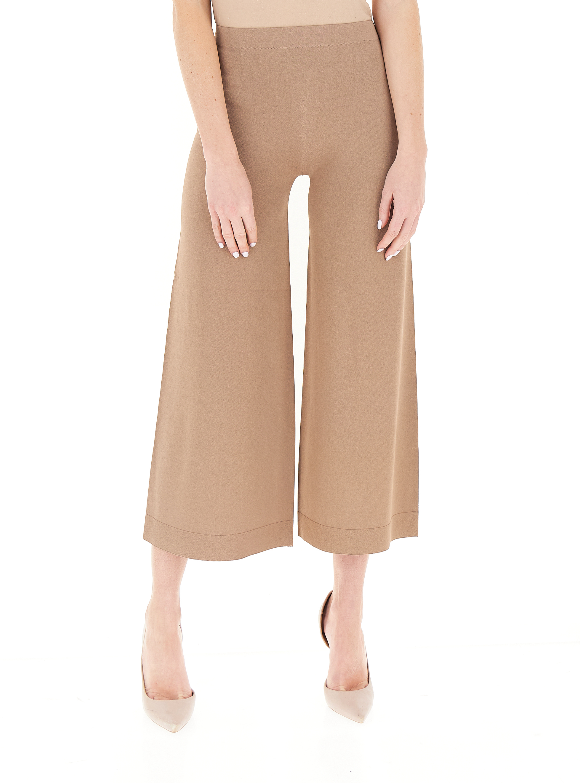 Pantalone cropped wide leg MARRONE CHIARO L