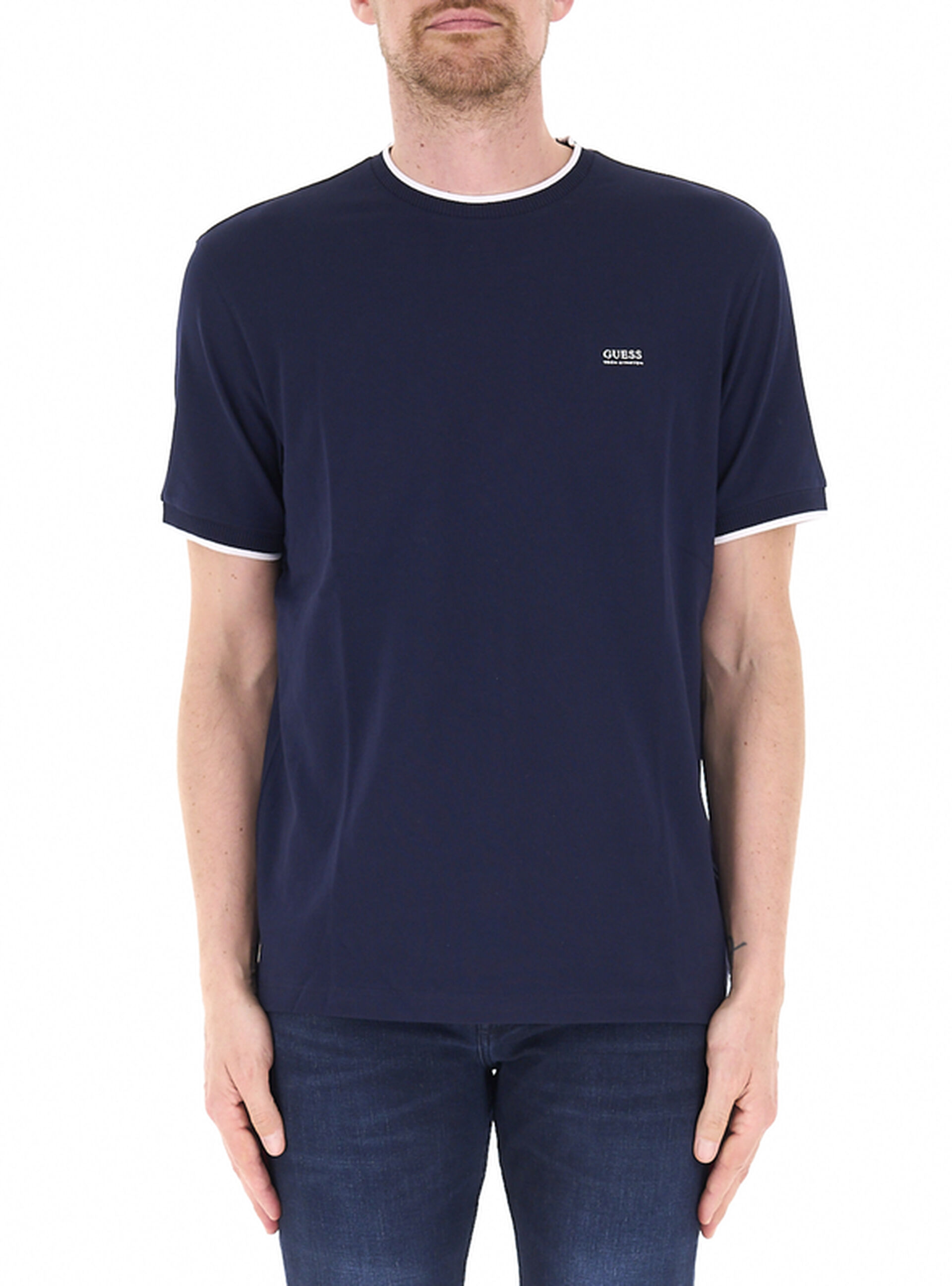 Guess T-shirt girocollo BLU NAVY L