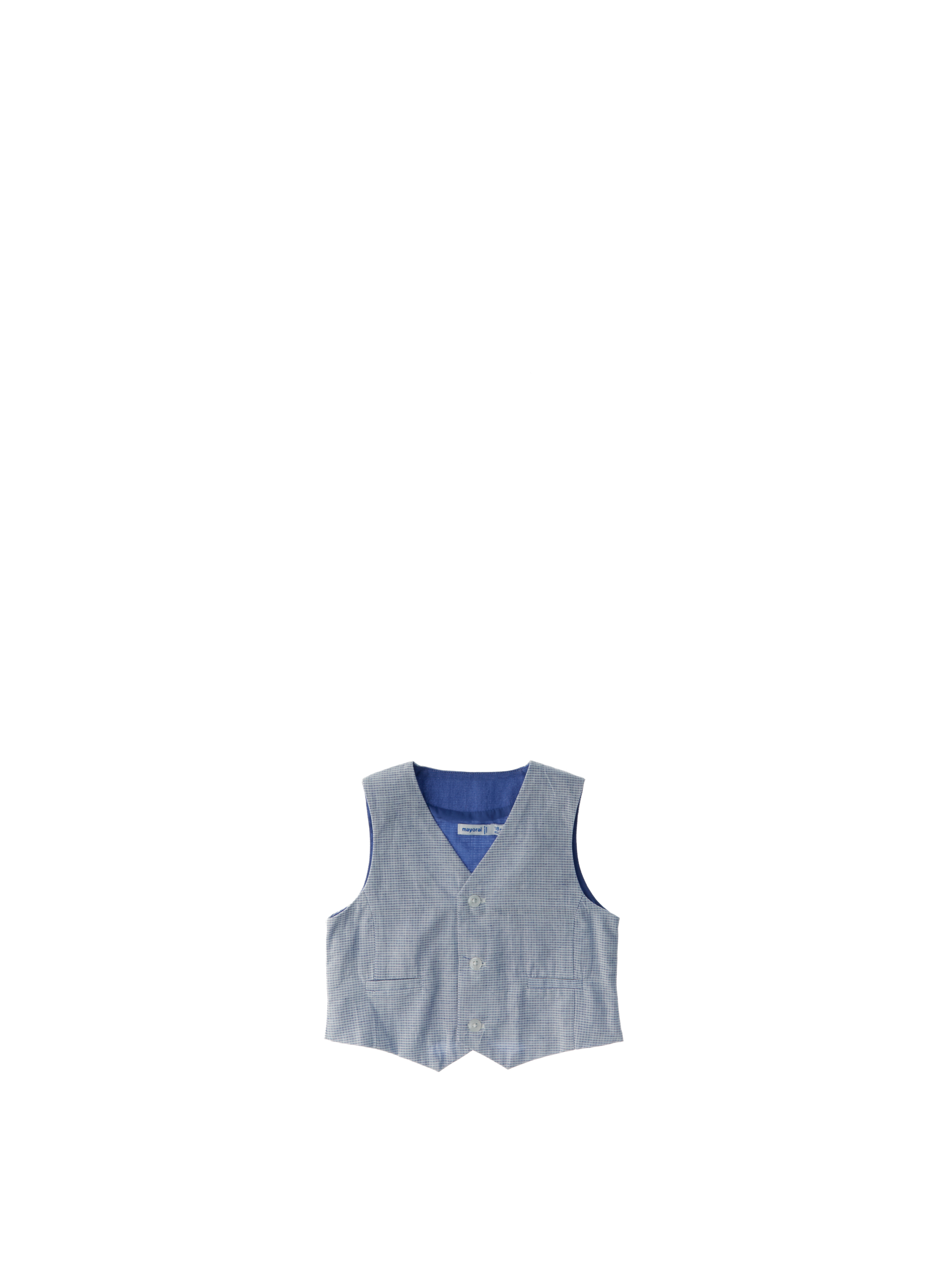 Gilet misto lino AZZURRO OXFORD 2A
