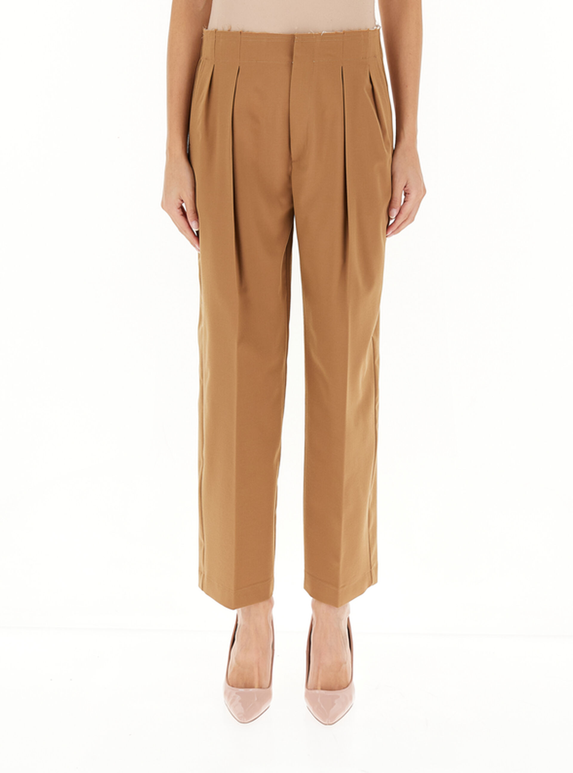 SOLOTRE Pantalone misto lana BEIGE