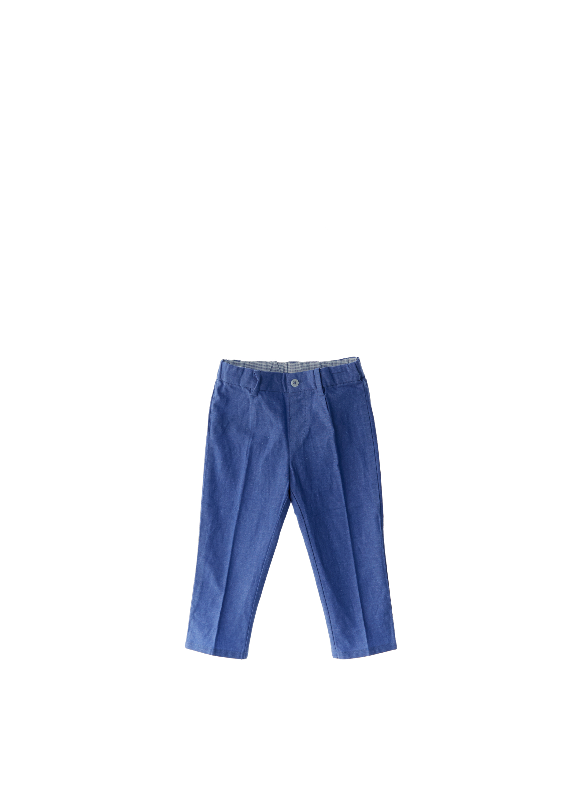 Pantalone misto lino BLU CHIARO