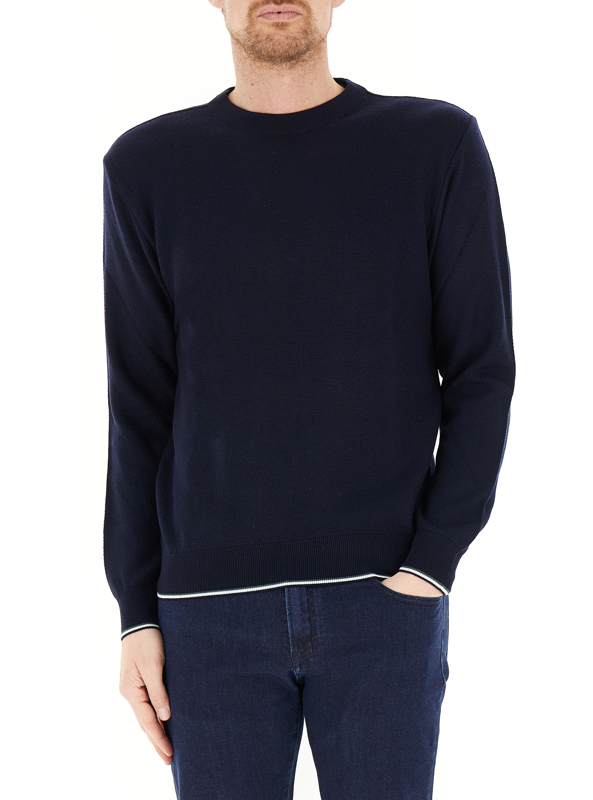Maglione misto lana BLU NOTTE