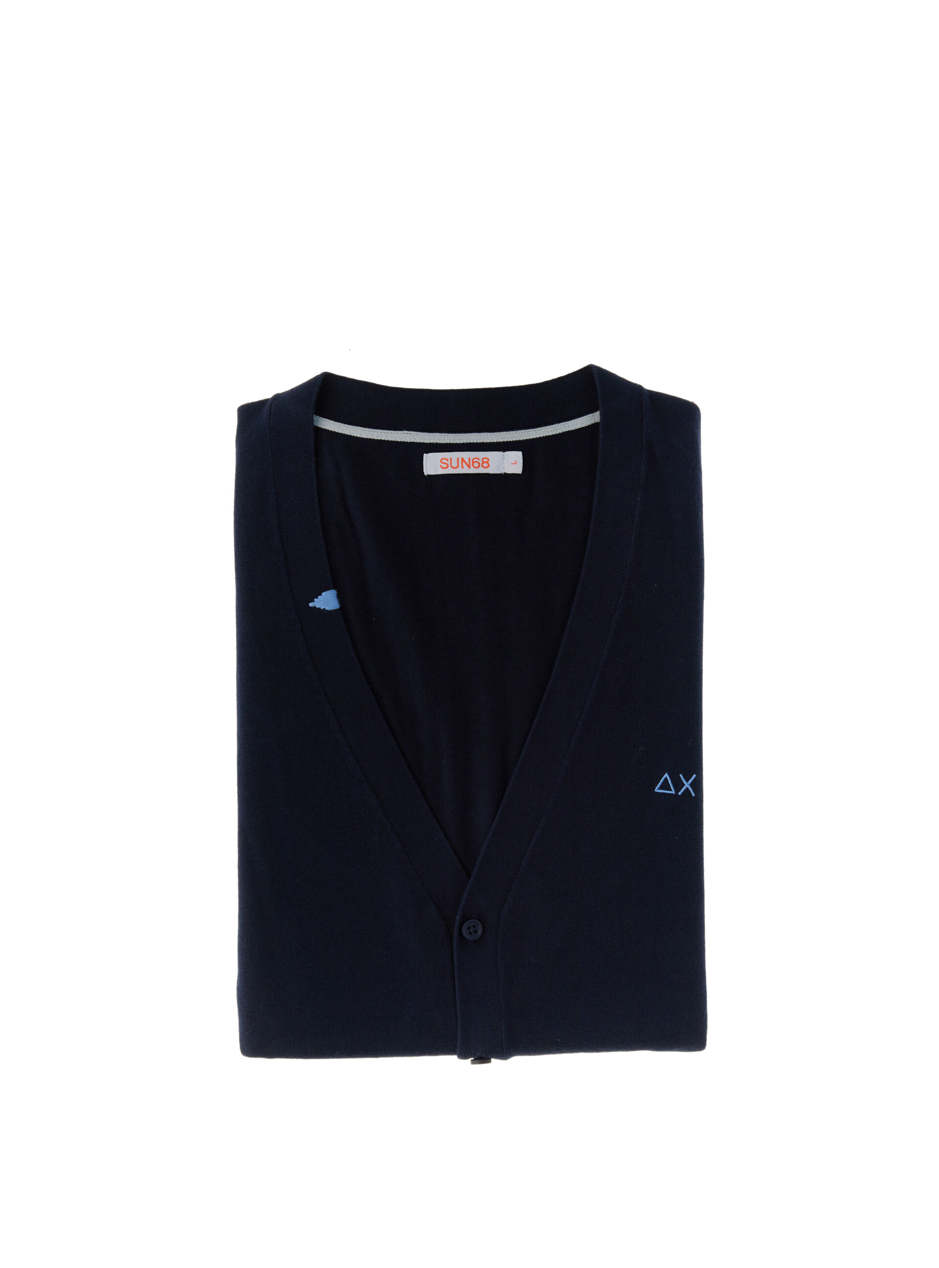 SUN68 Gilet in cotone BLU NOTTE