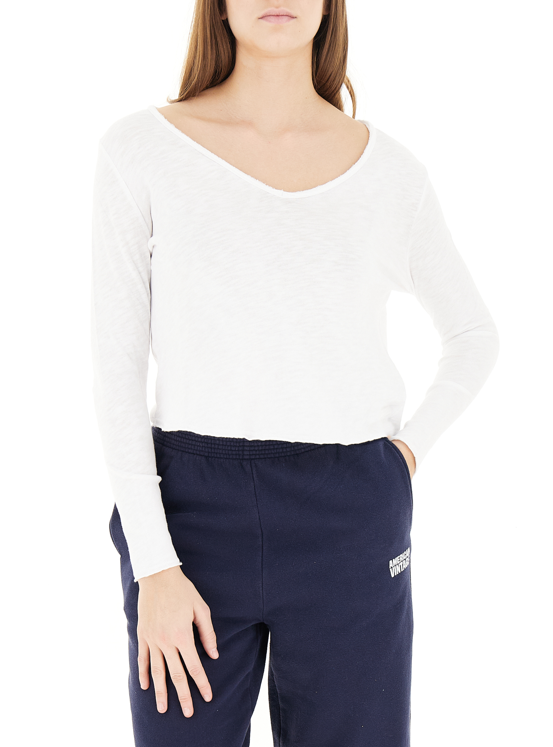 Maglia scollo V BIANCO