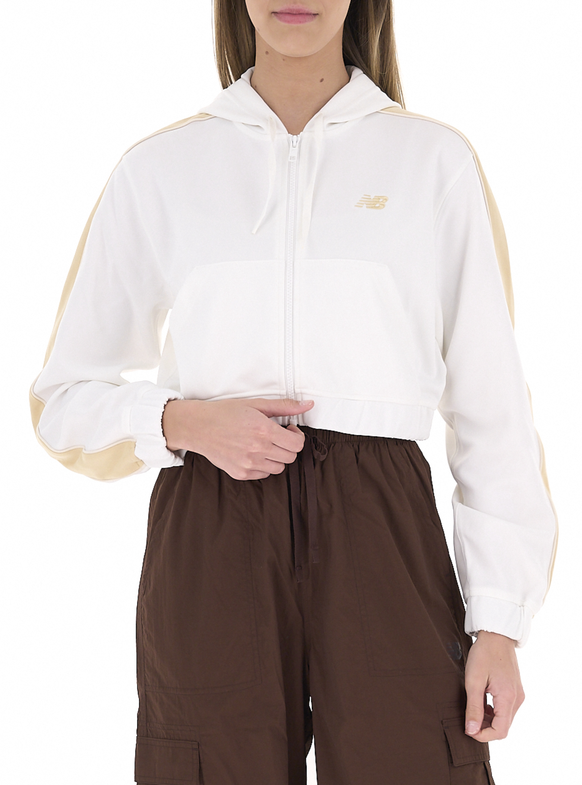 New Balance Felpa con zip PANNA