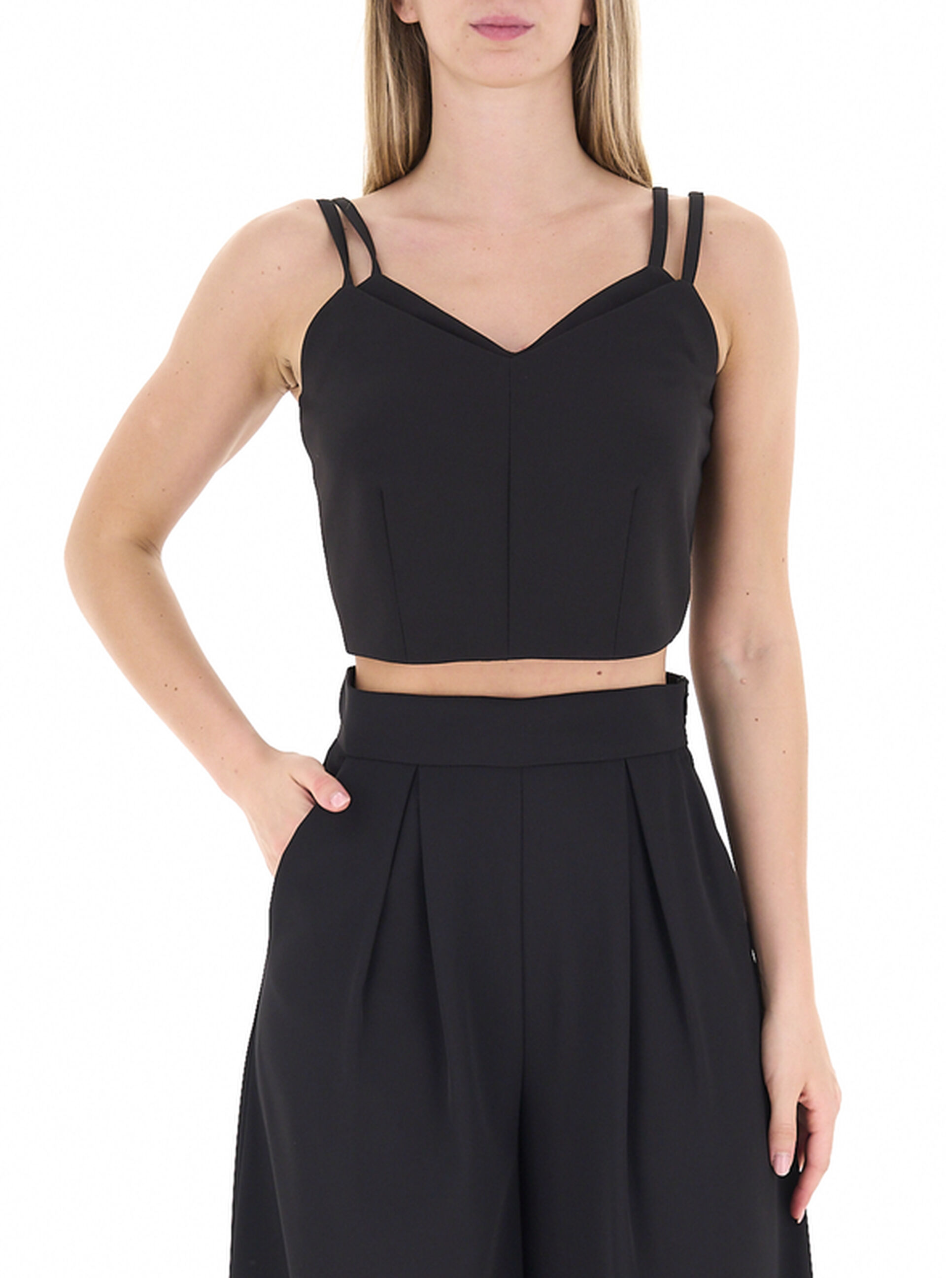 Top scollo a cuore NERO M