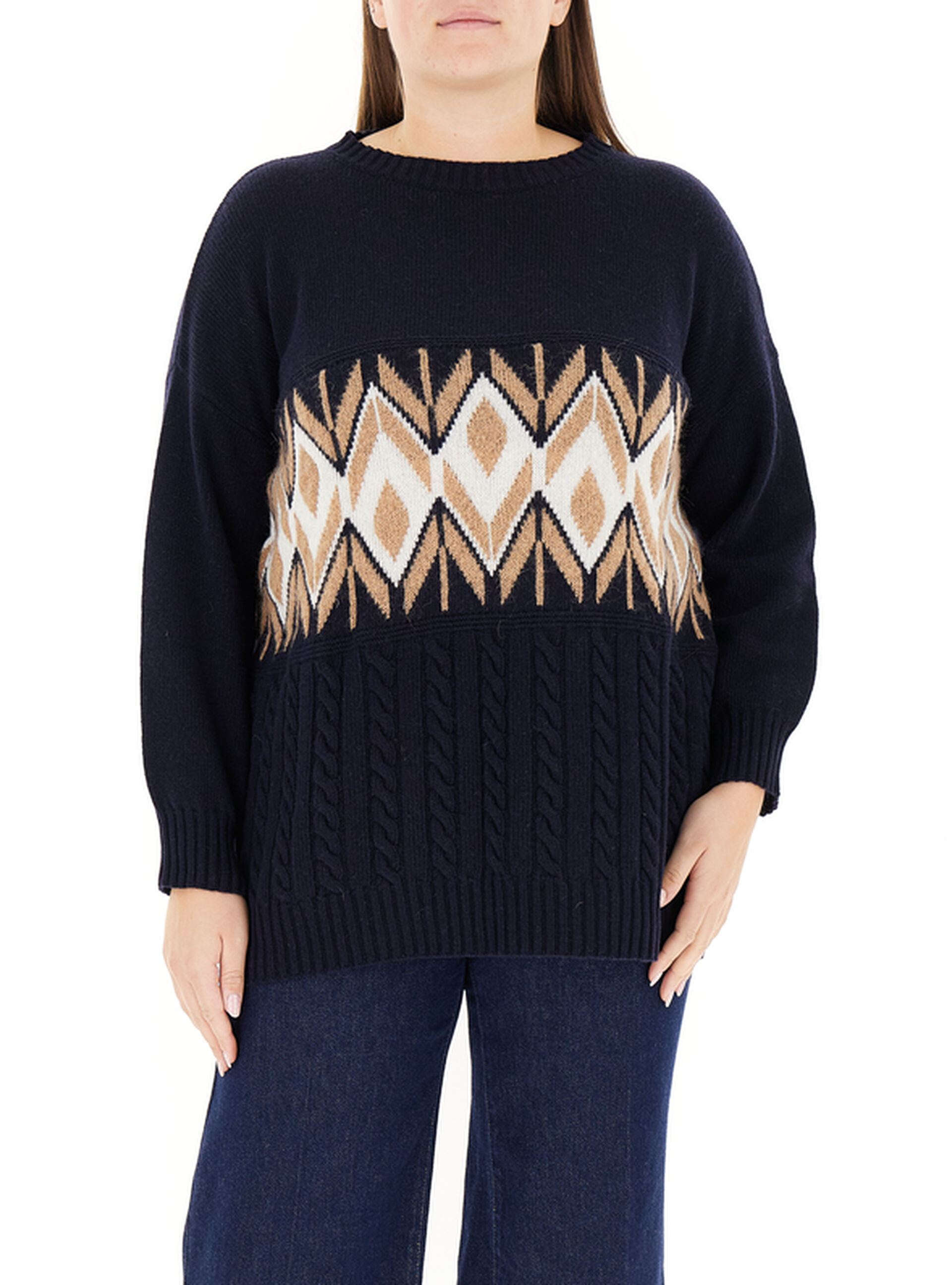 Maglione misto lana BLU NOTTE S