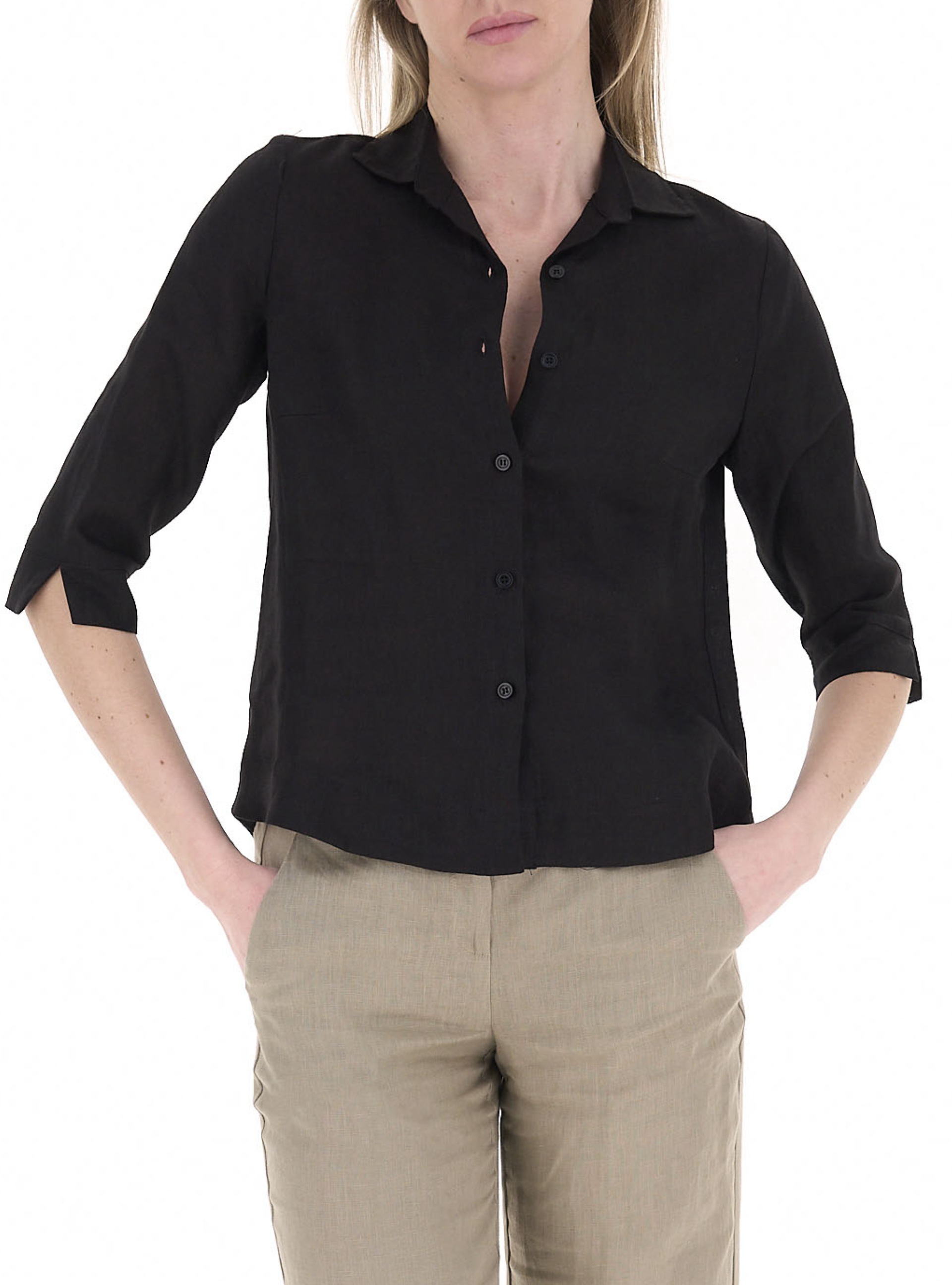 LINKS Camicia in lino NERO