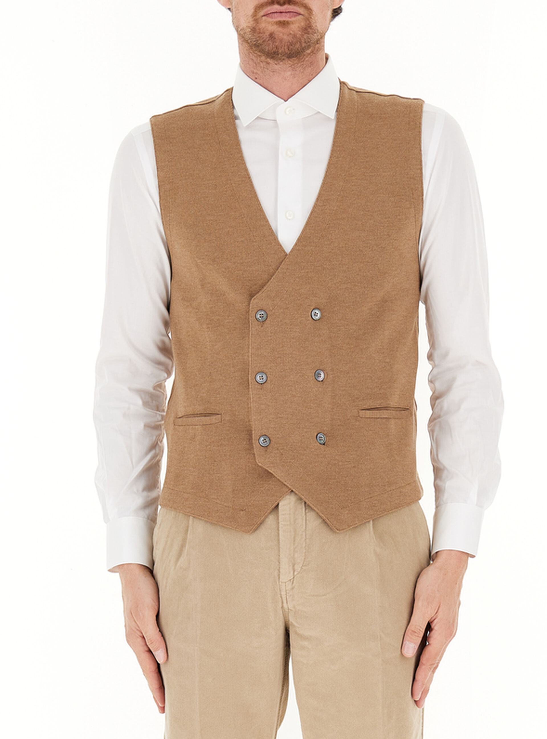 GRAN SASSO Gilet doppiopetto BEIGE