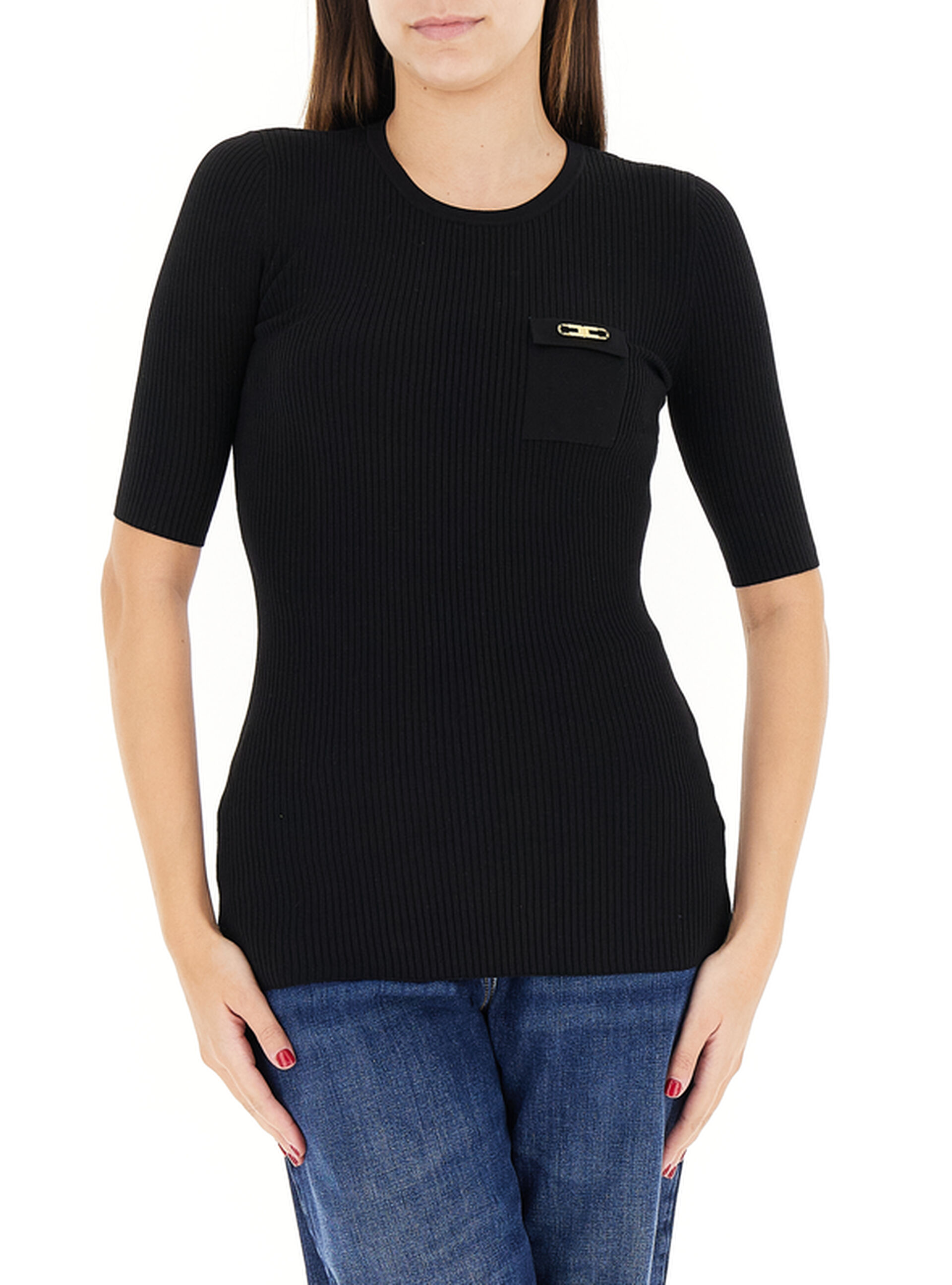 Maglia a costine NERO 42