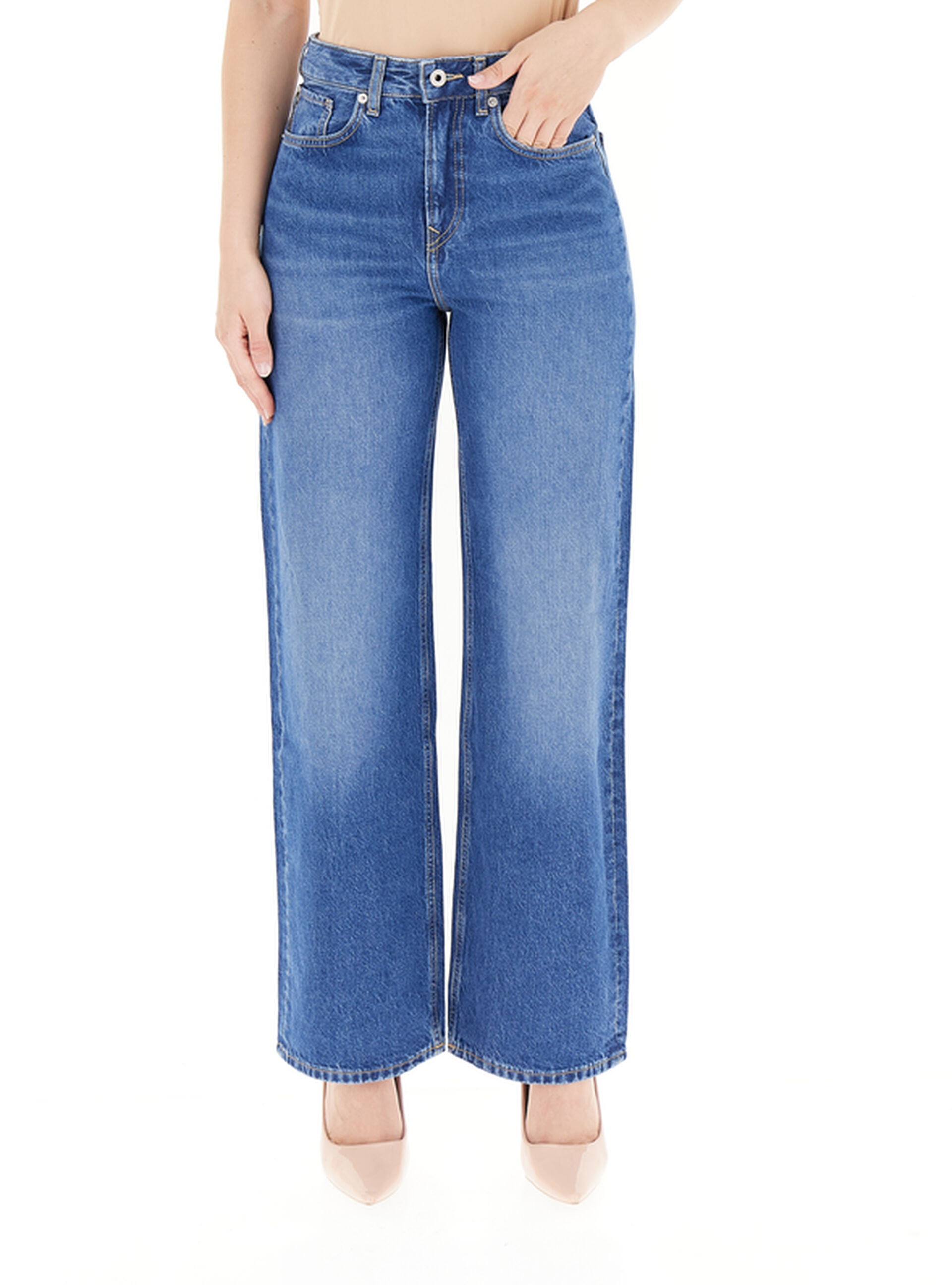 Jeans wide leg BLU CHIARO 26