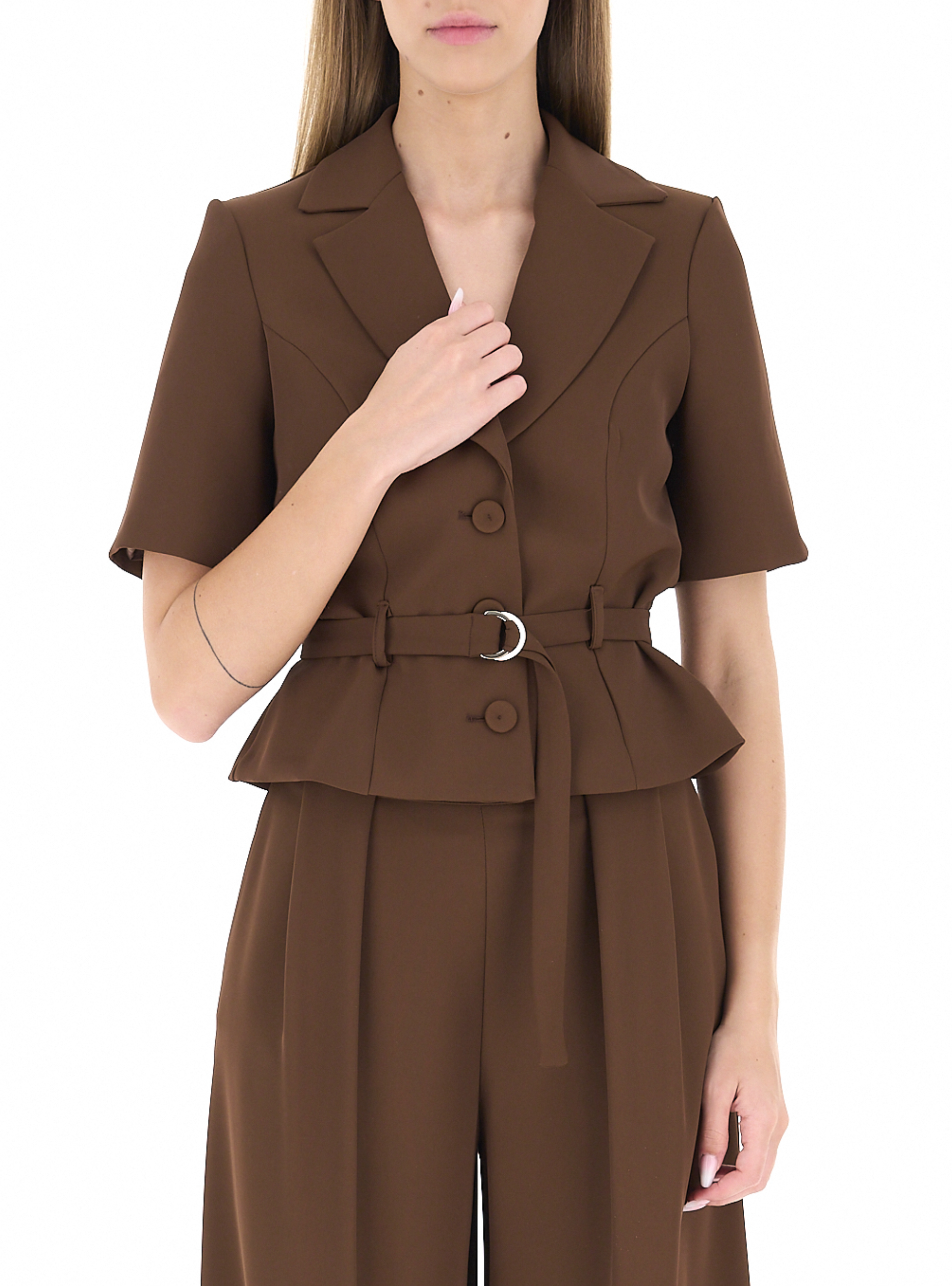 Blazer maniche corte MARRONE