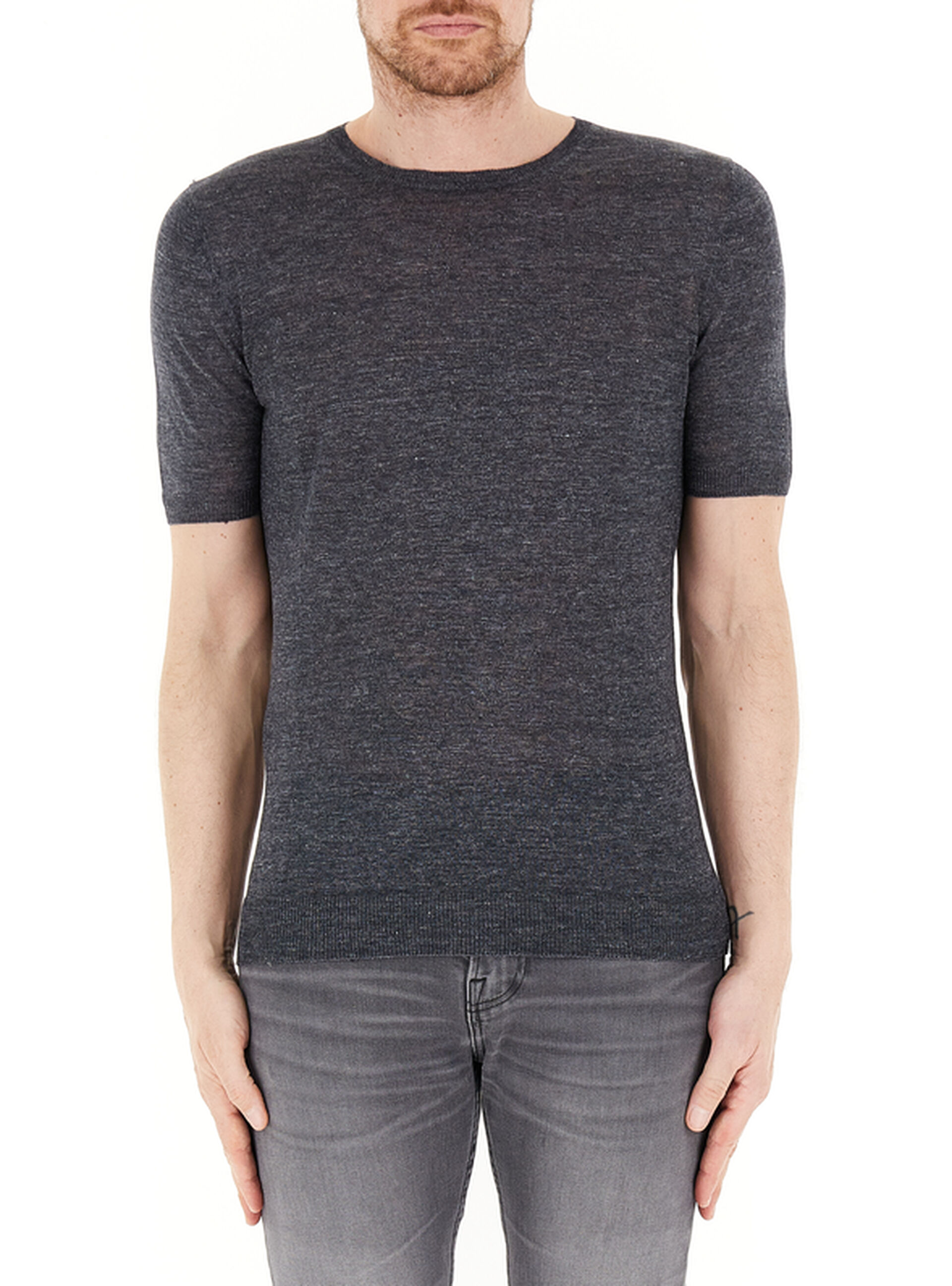 GRAN SASSO Maglia in lino GRIGIO