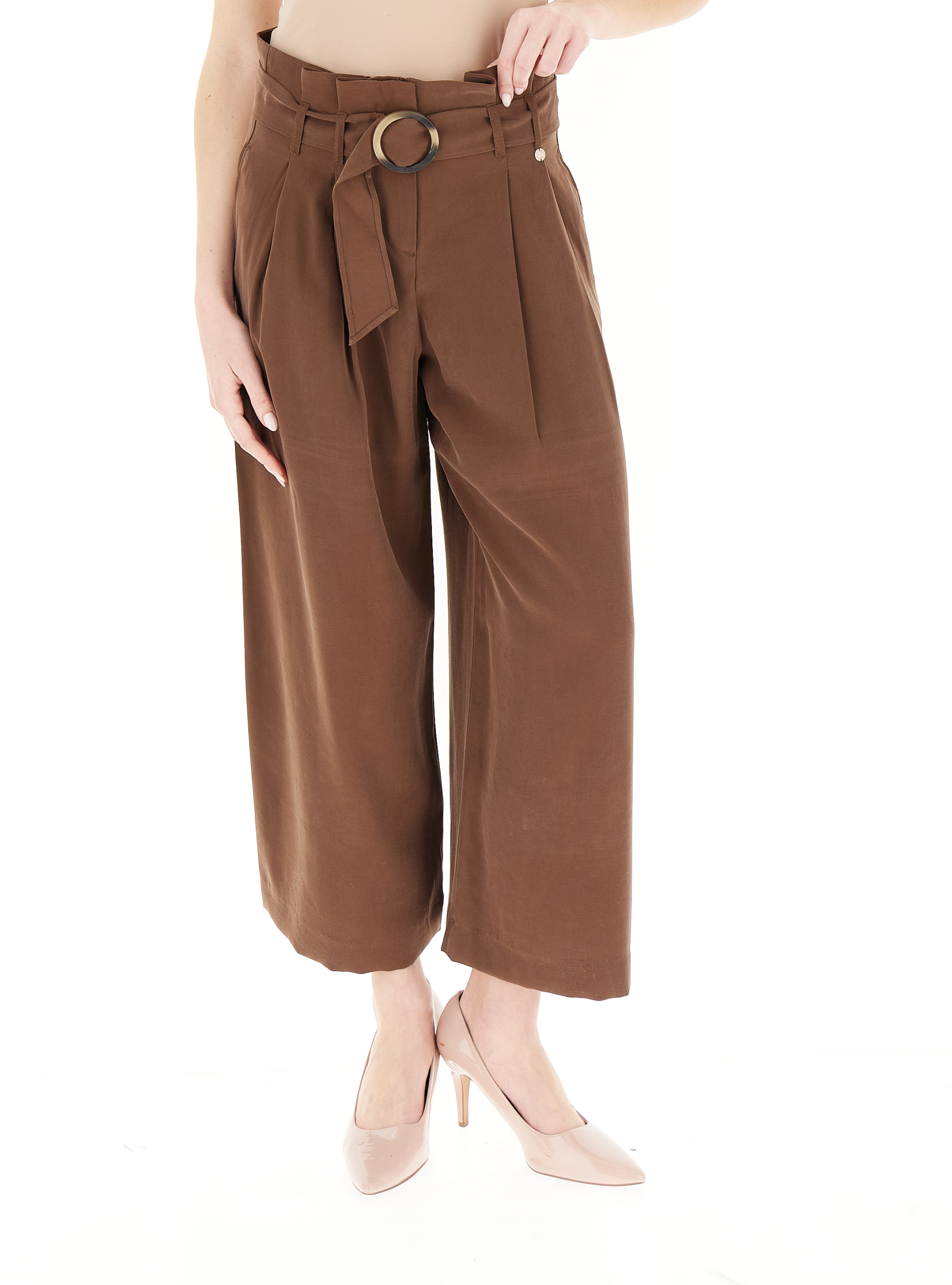 Pantalone con cintura MARRONE