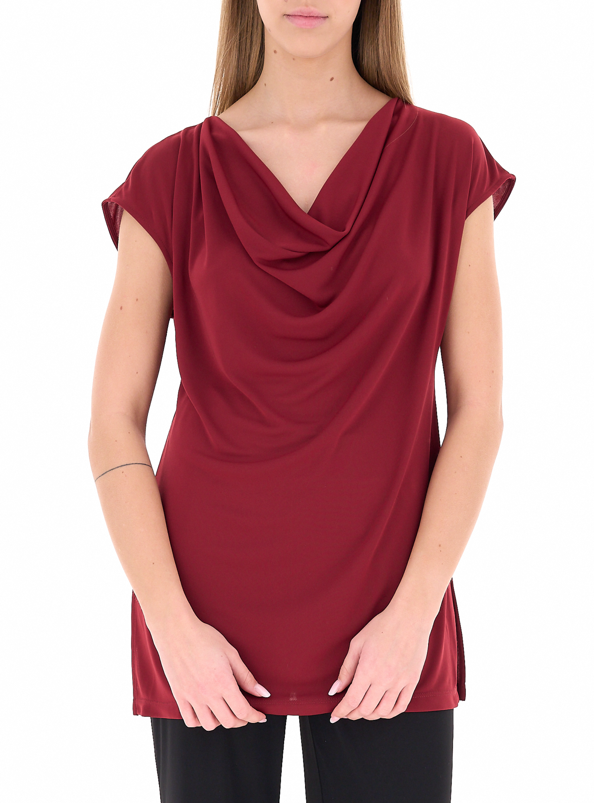 Blusa drappeggiata BORDEAUX 46