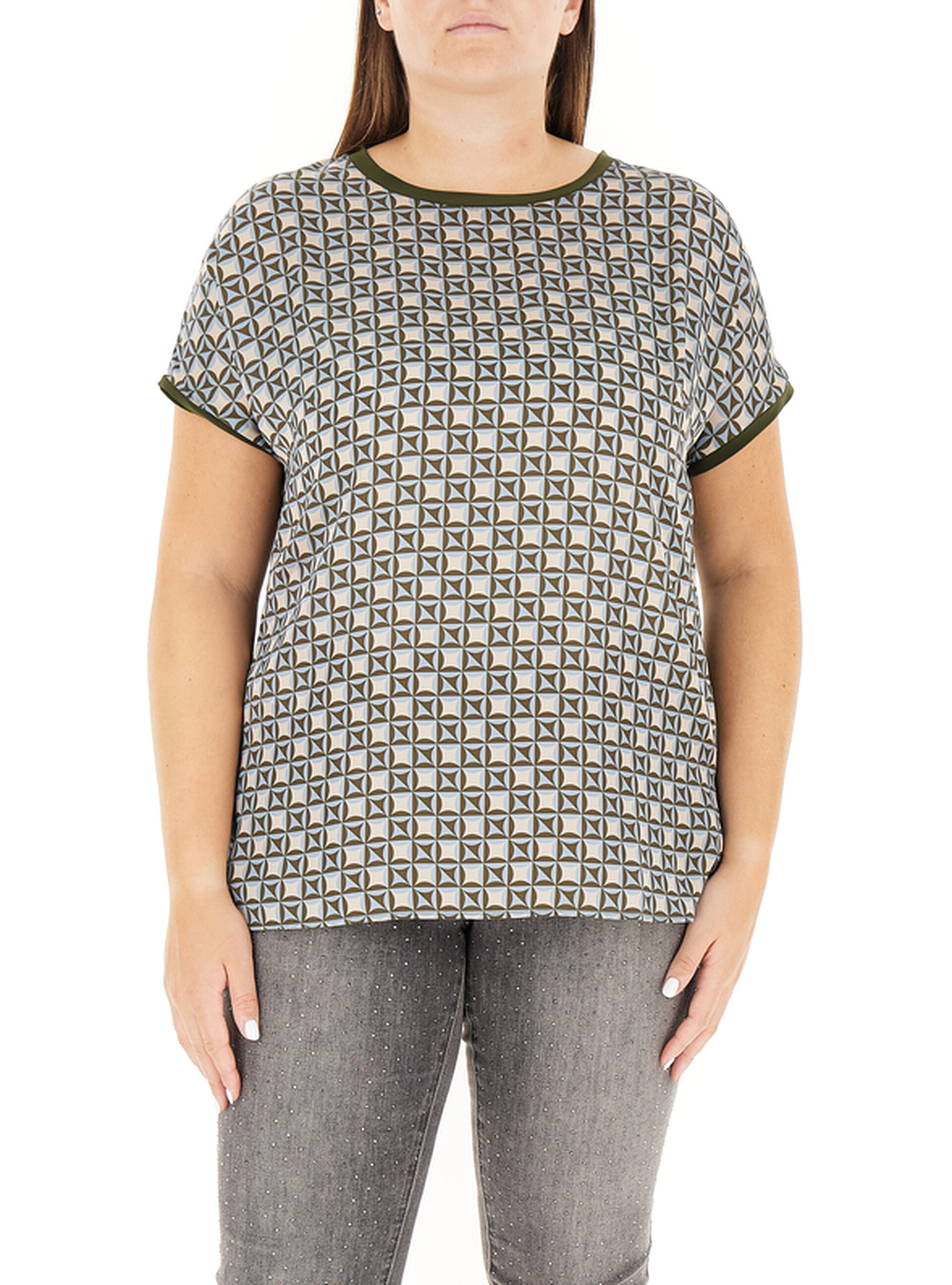 Blusa maniche corte VERDE MILITARE XL