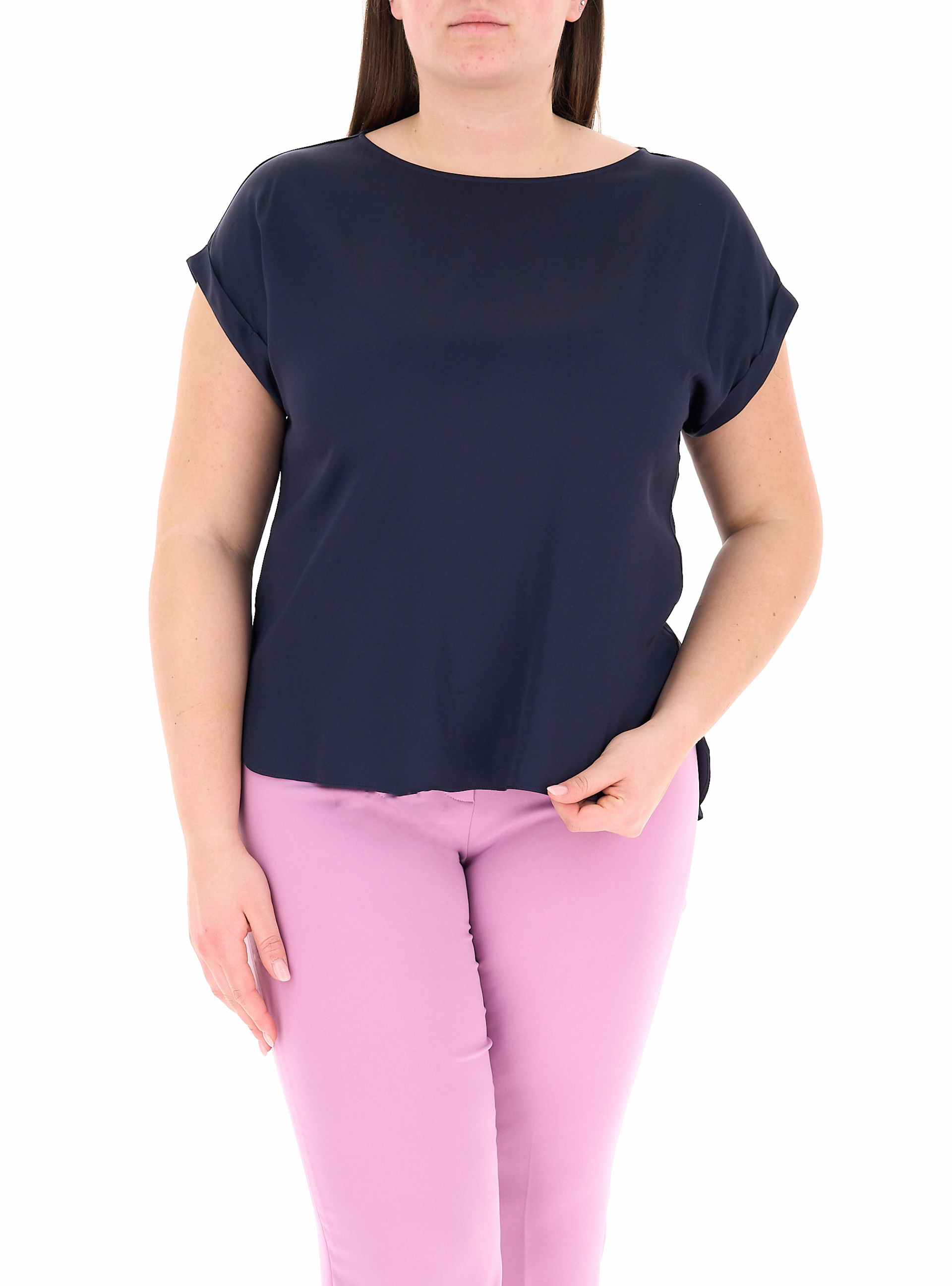 Blusa in satin BLU NAVY
