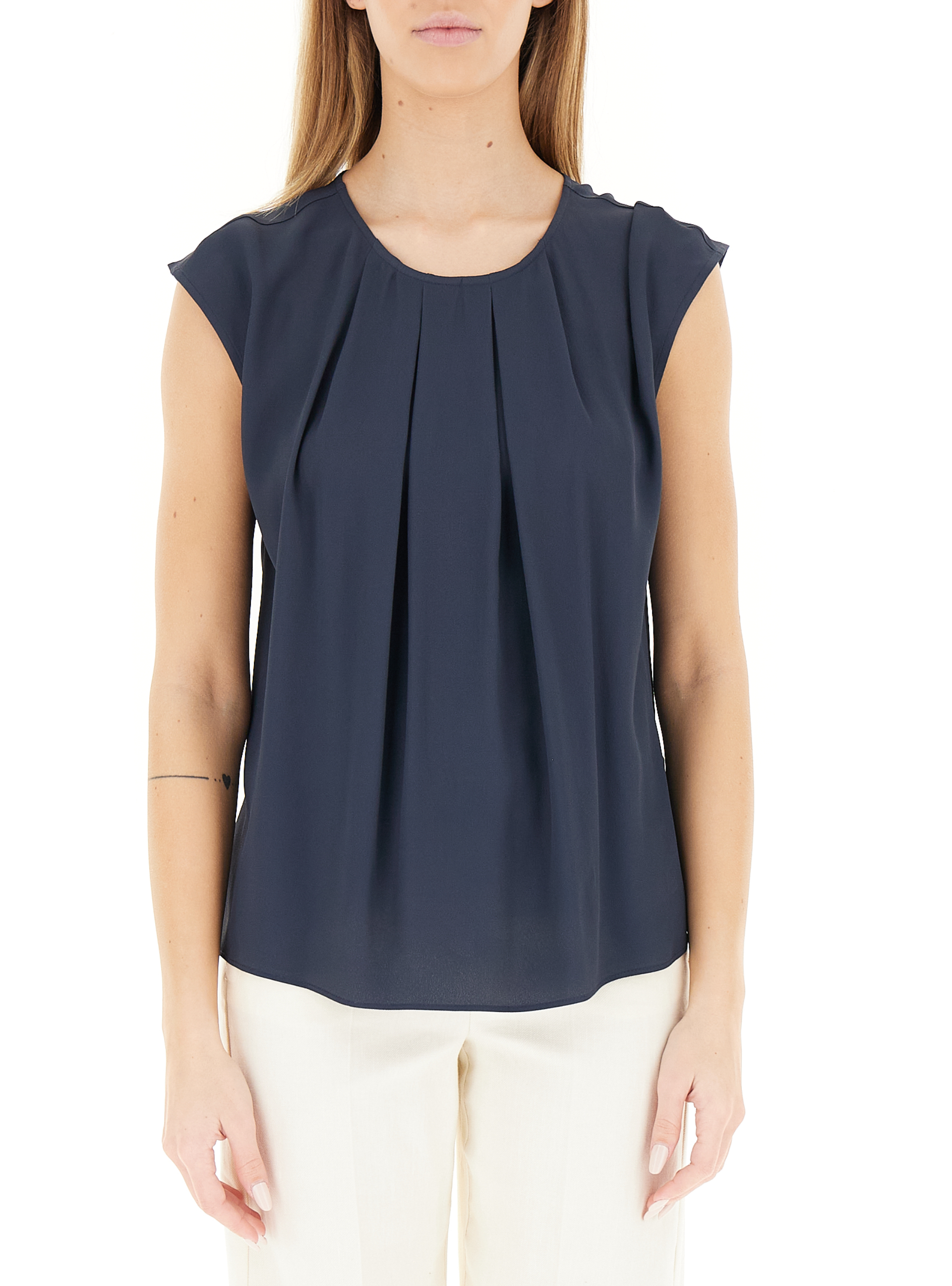 I BLUES Blusa misto seta BLU NAVY
