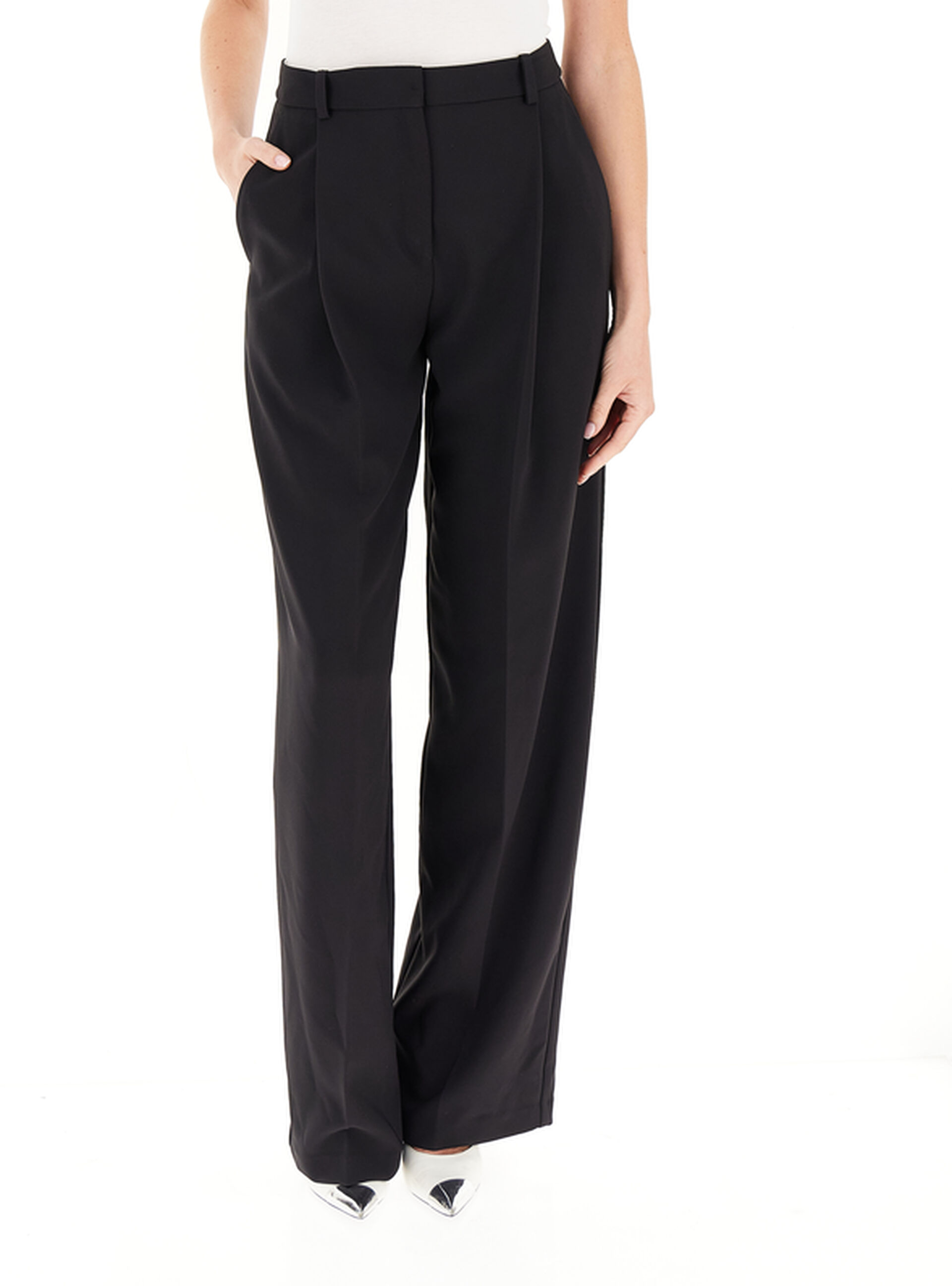 Pantalone con pinces NERO
