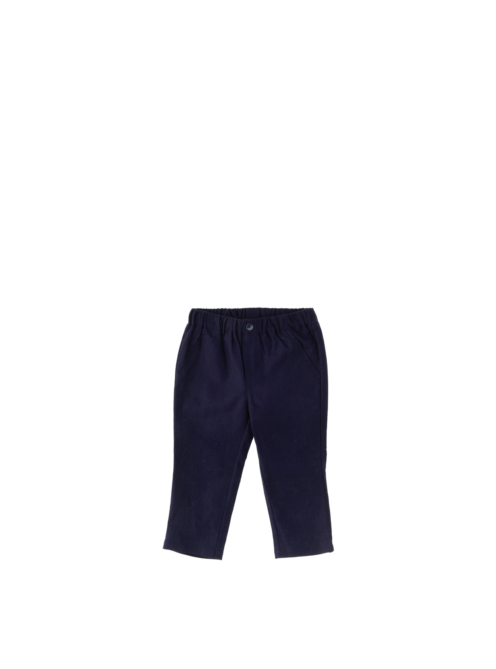 Pantalone misto lino NURSERY BLU NAVY