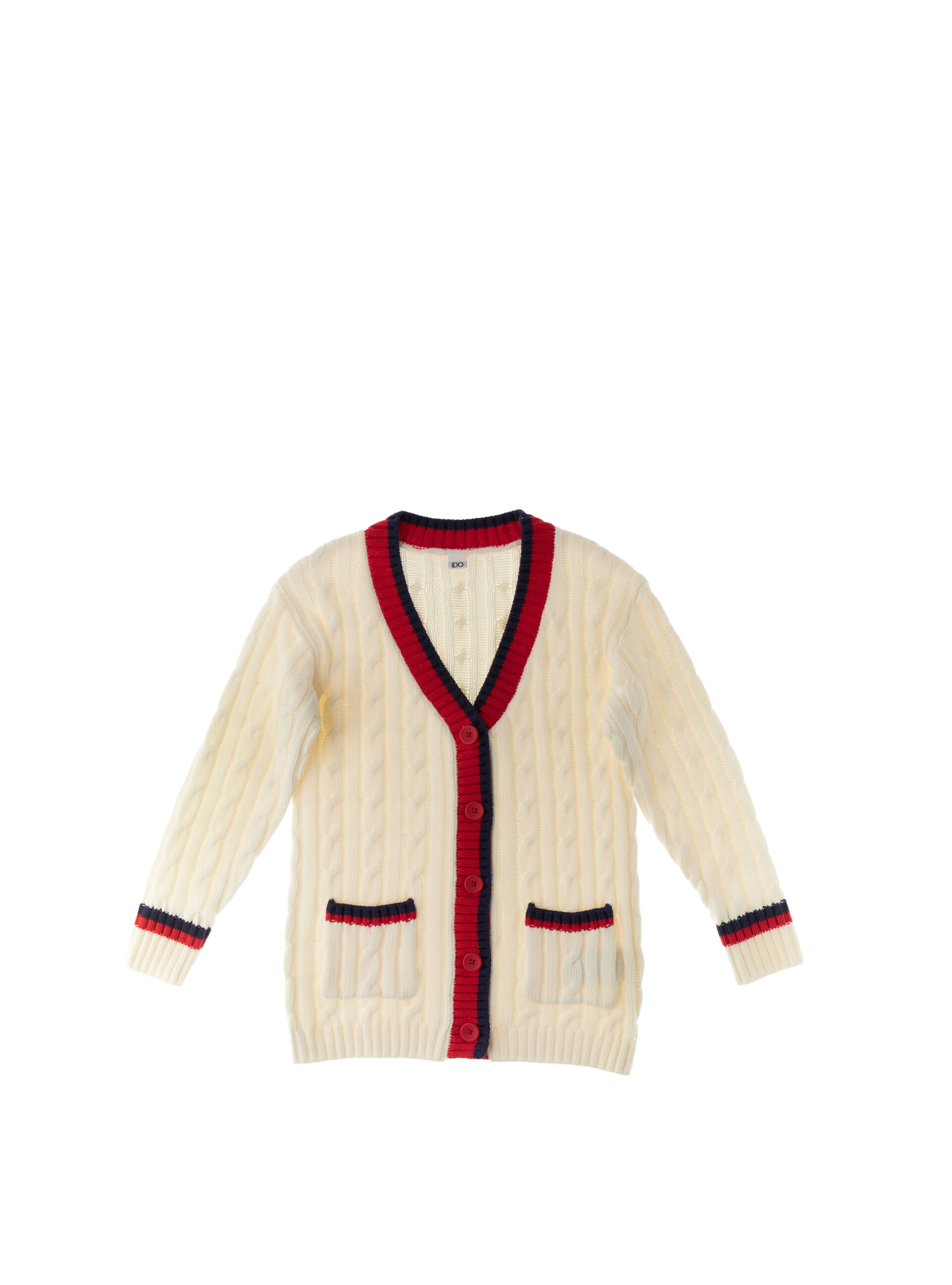 IDO Cardigan Scollo a V AVORIO S