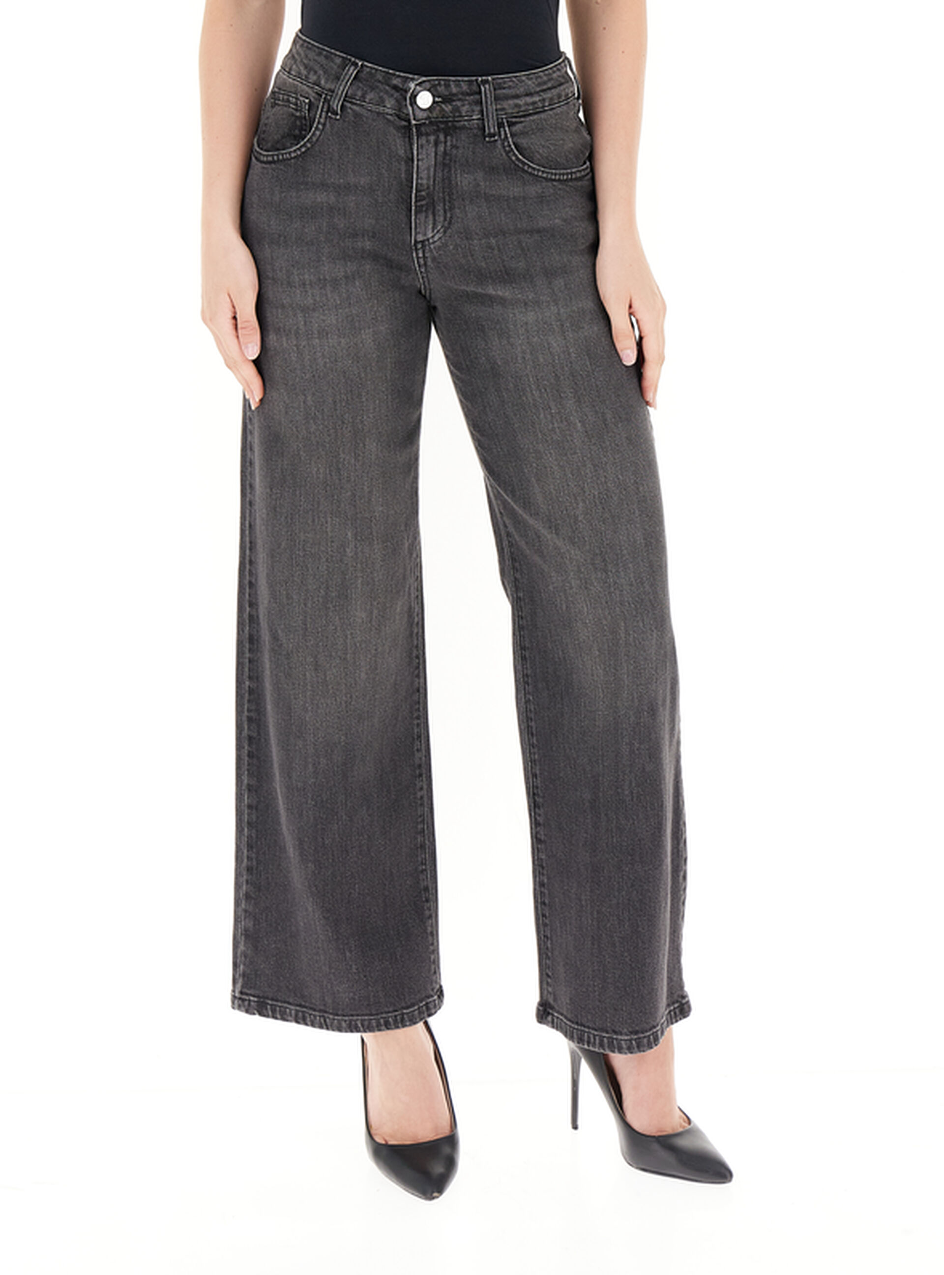 Jeans wide leg ANTRACITE S