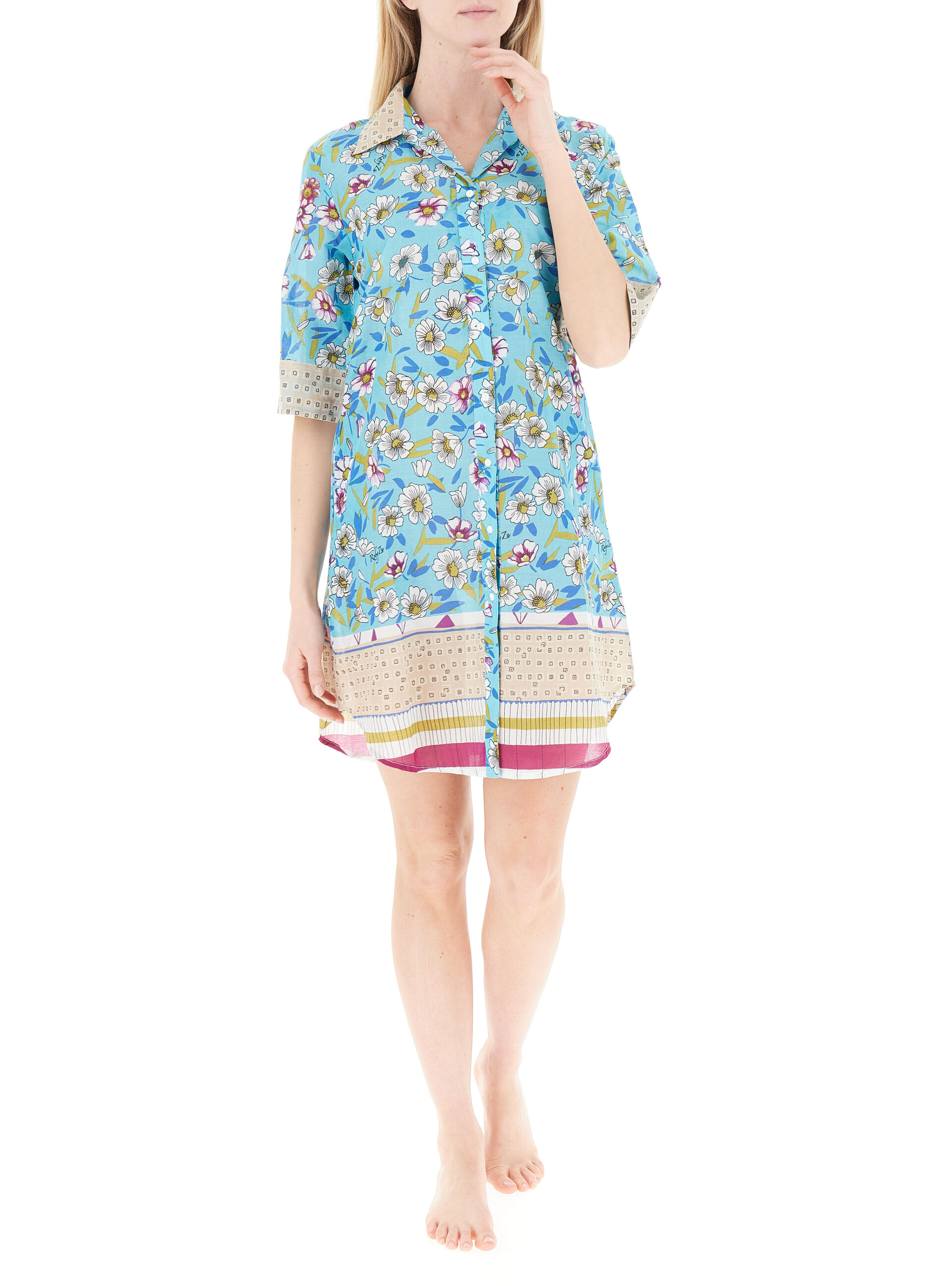 Copricostume in cotone AZZURRO