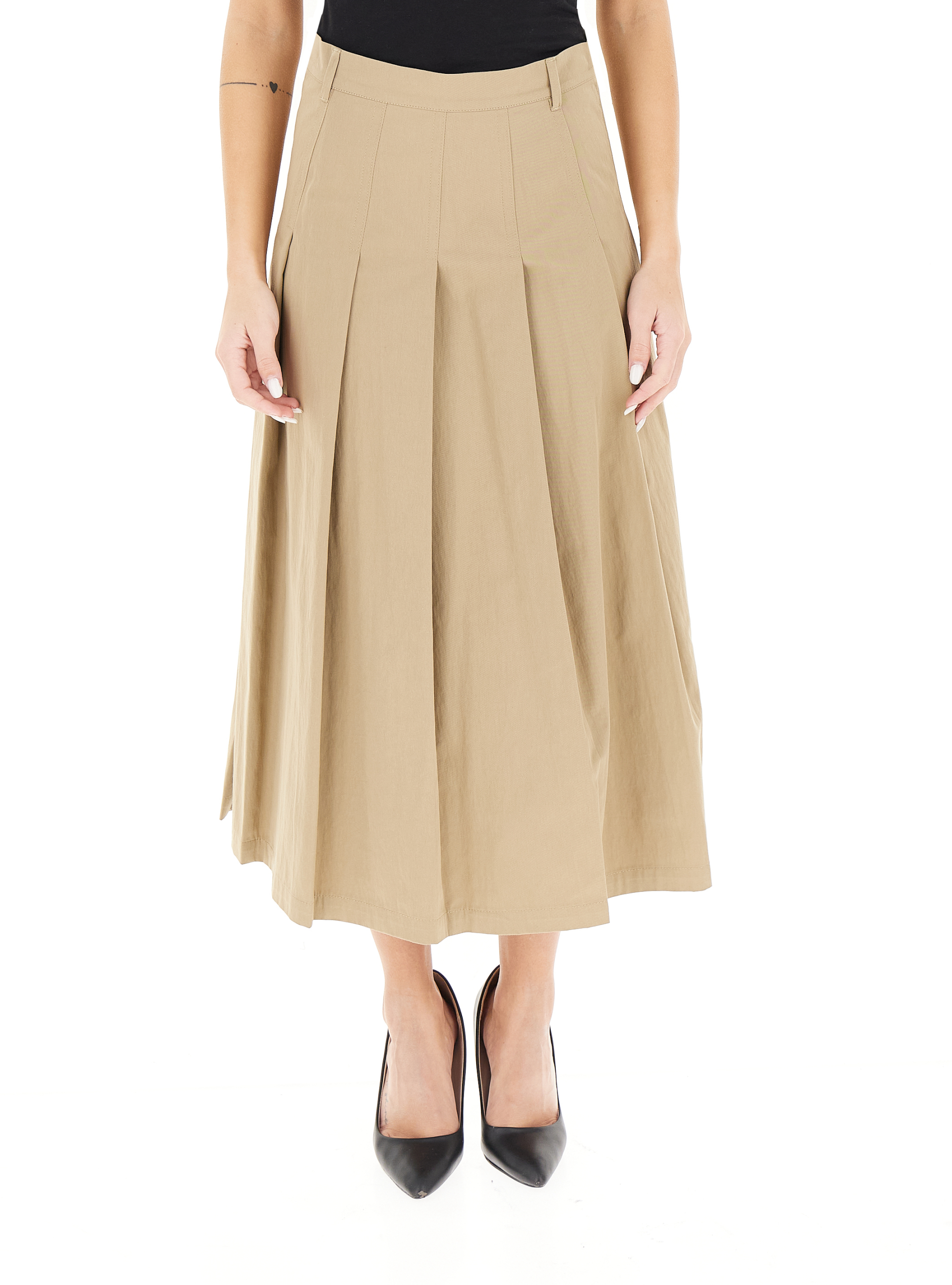 Gonna a pieghe BEIGE 46