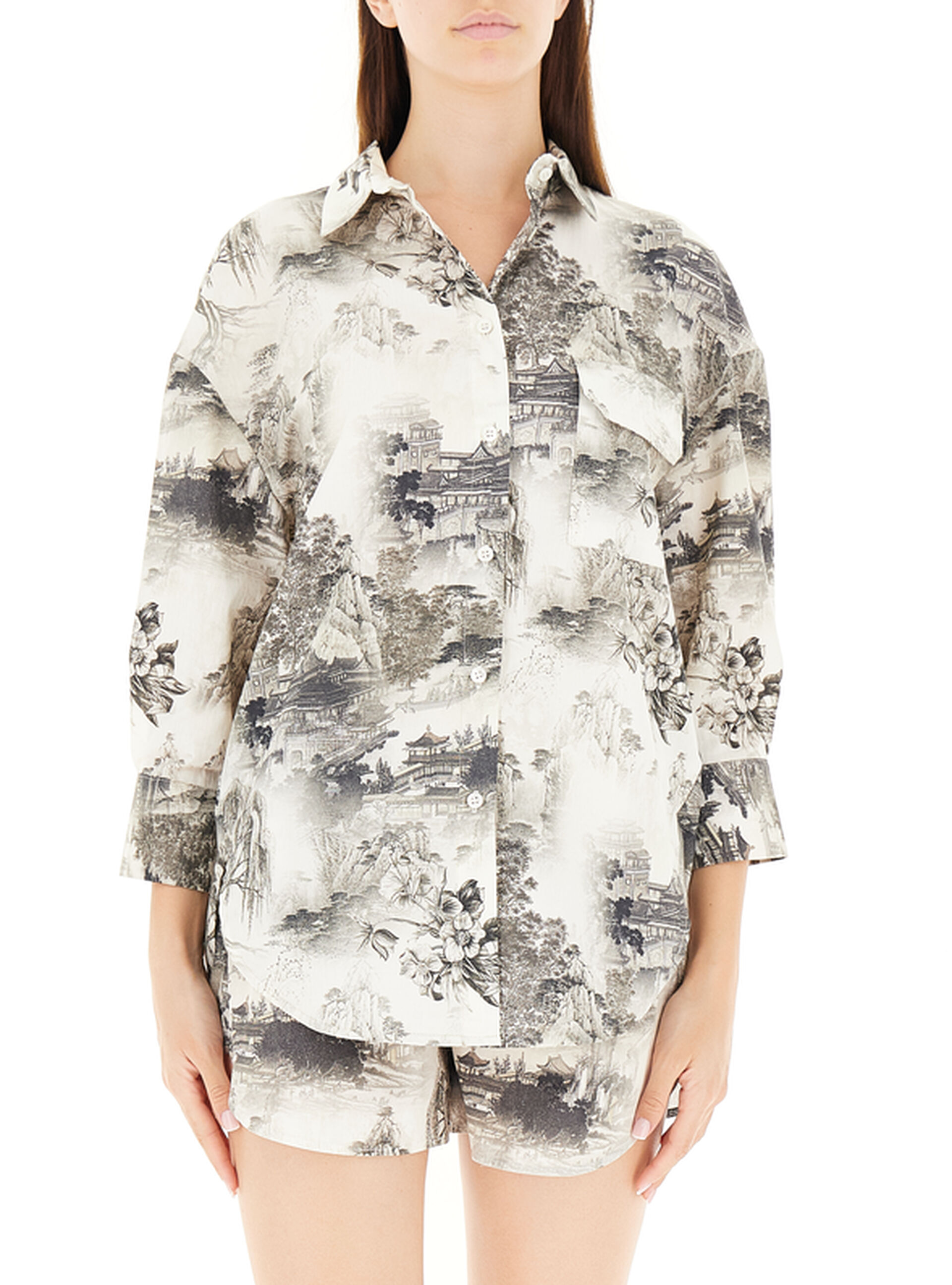 VICOLO Camicia in cotone BURRO