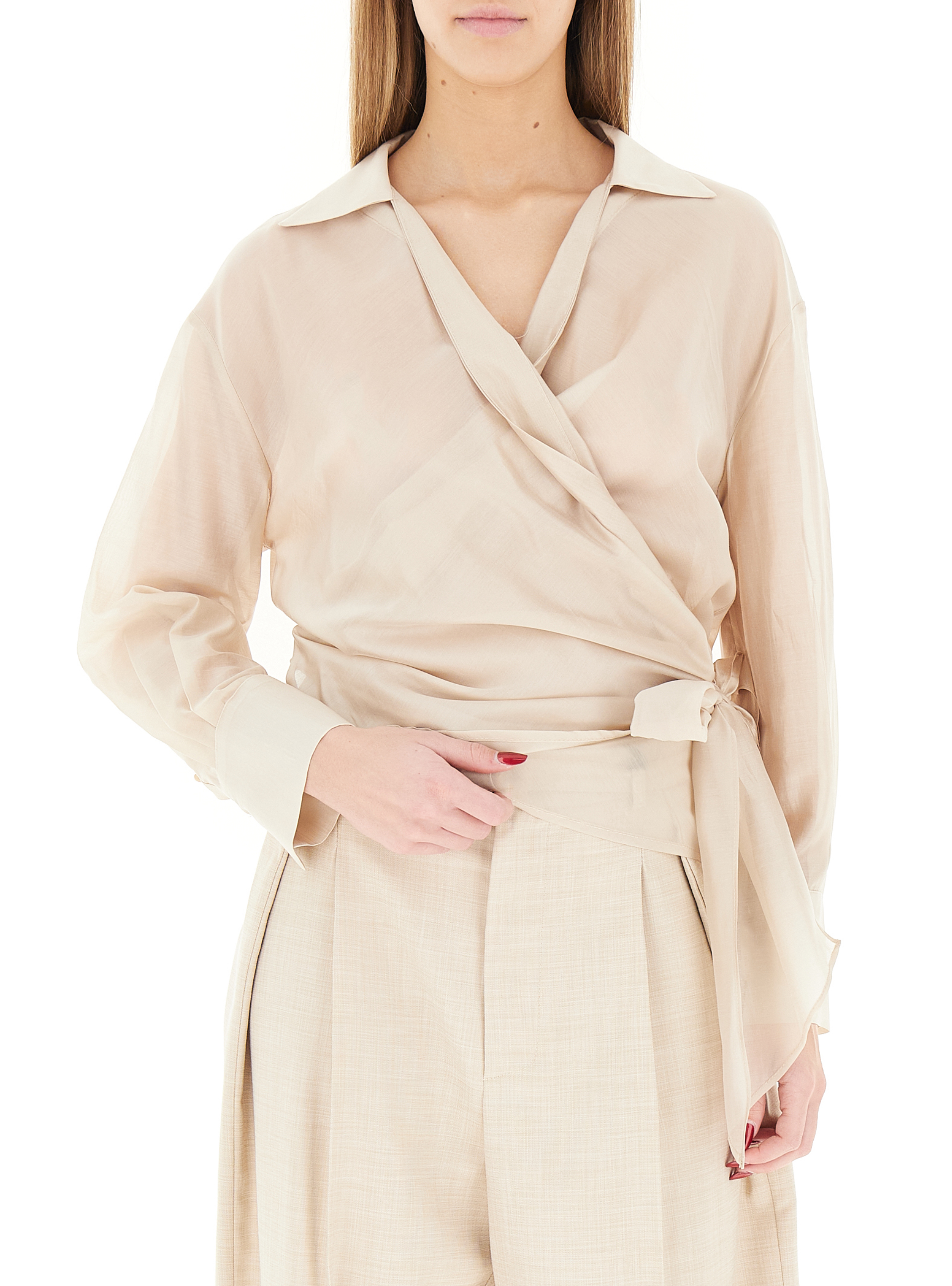 VICOLO Blusa con fiocco BEIGE M