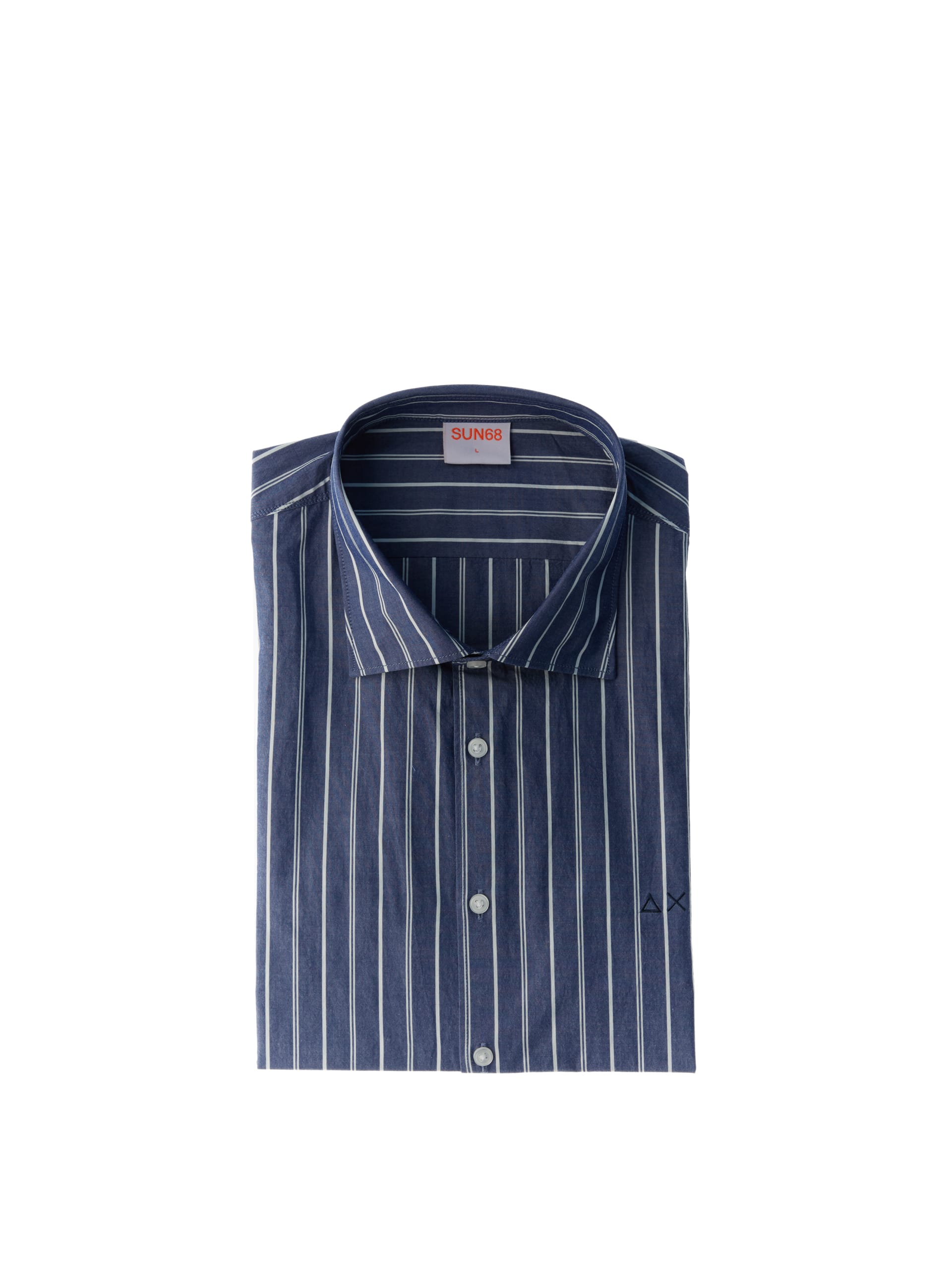 SUN68 Camicia in cotone BLU M